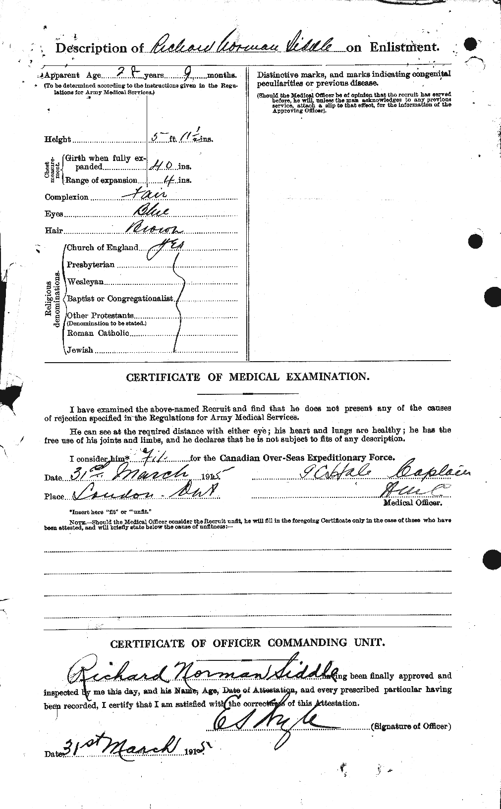 Personnel Records of the First World War - CEF 095967b