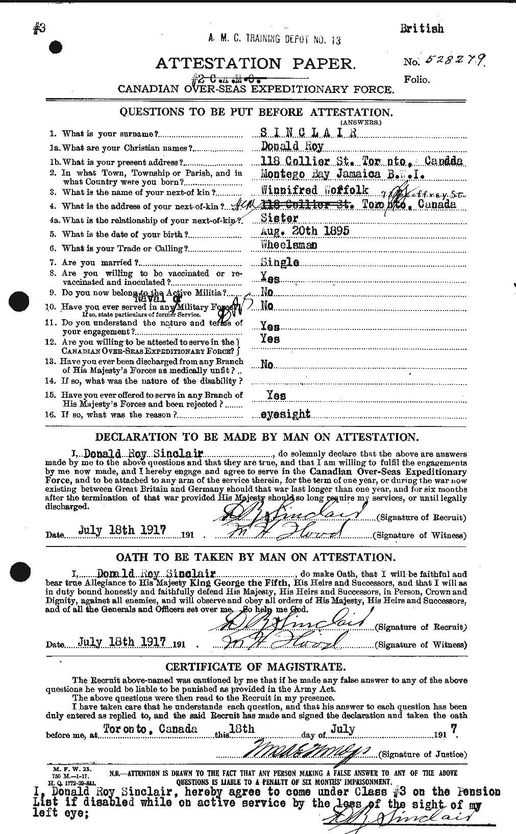 Personnel Records of the First World War - CEF 096107a
