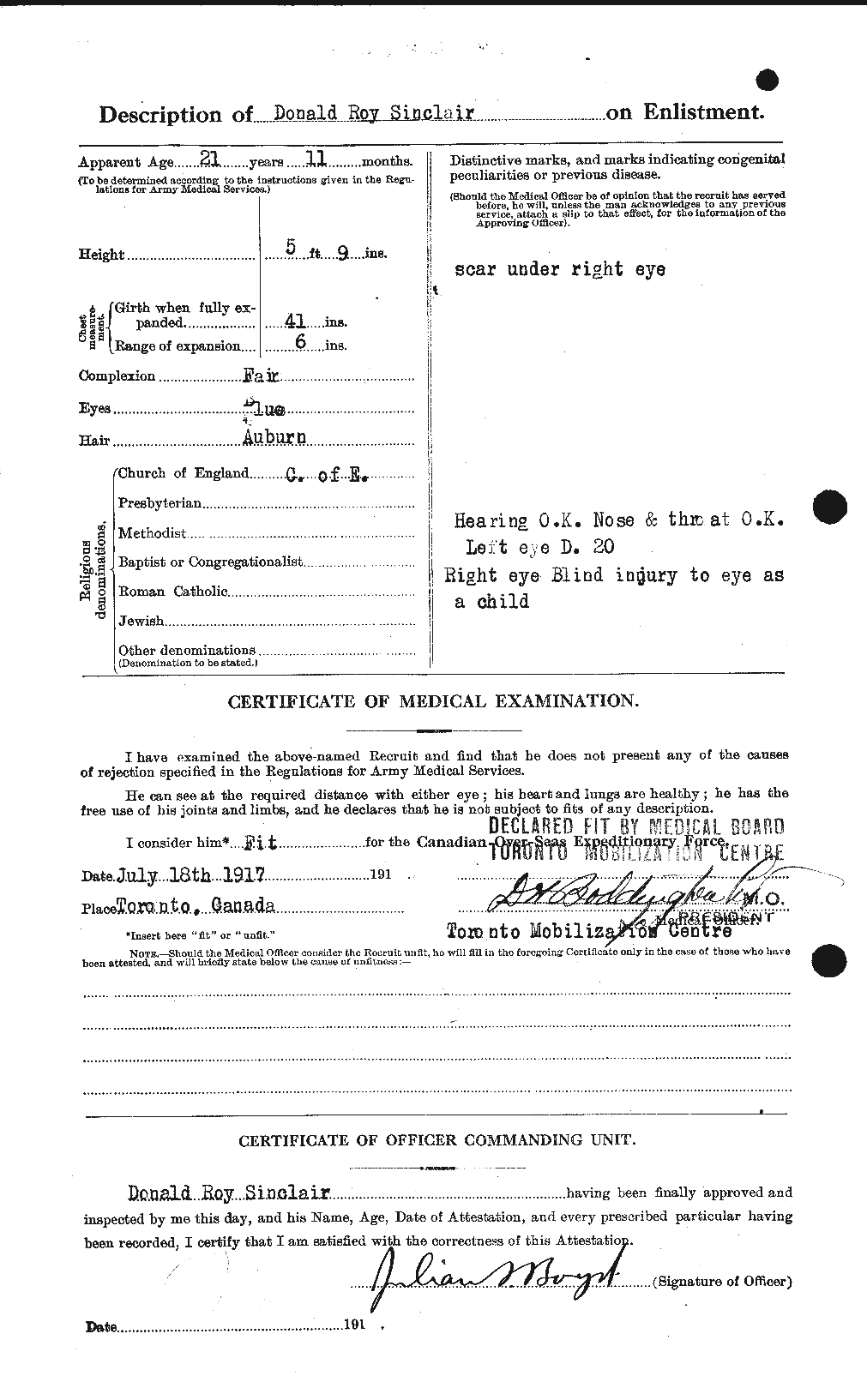 Personnel Records of the First World War - CEF 096107b