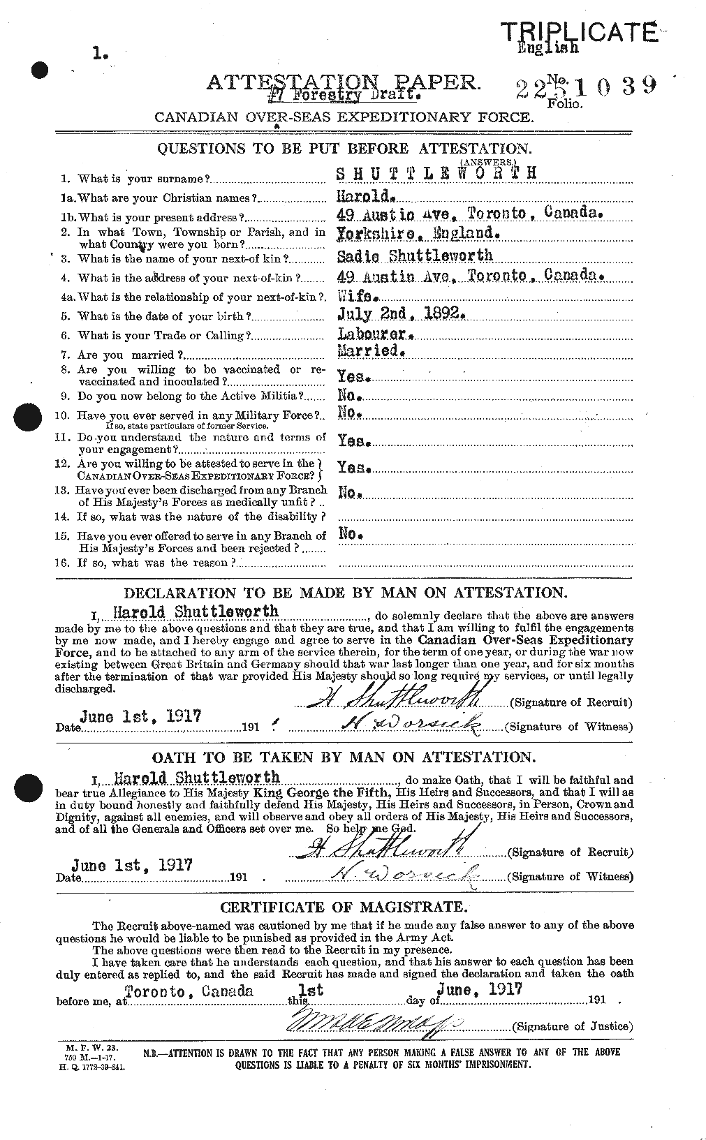 Personnel Records of the First World War - CEF 096821a