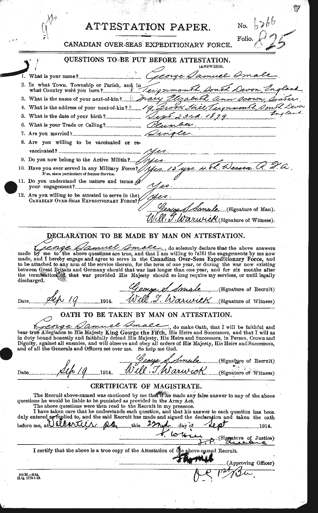Personnel Records of the First World War - CEF 097644a