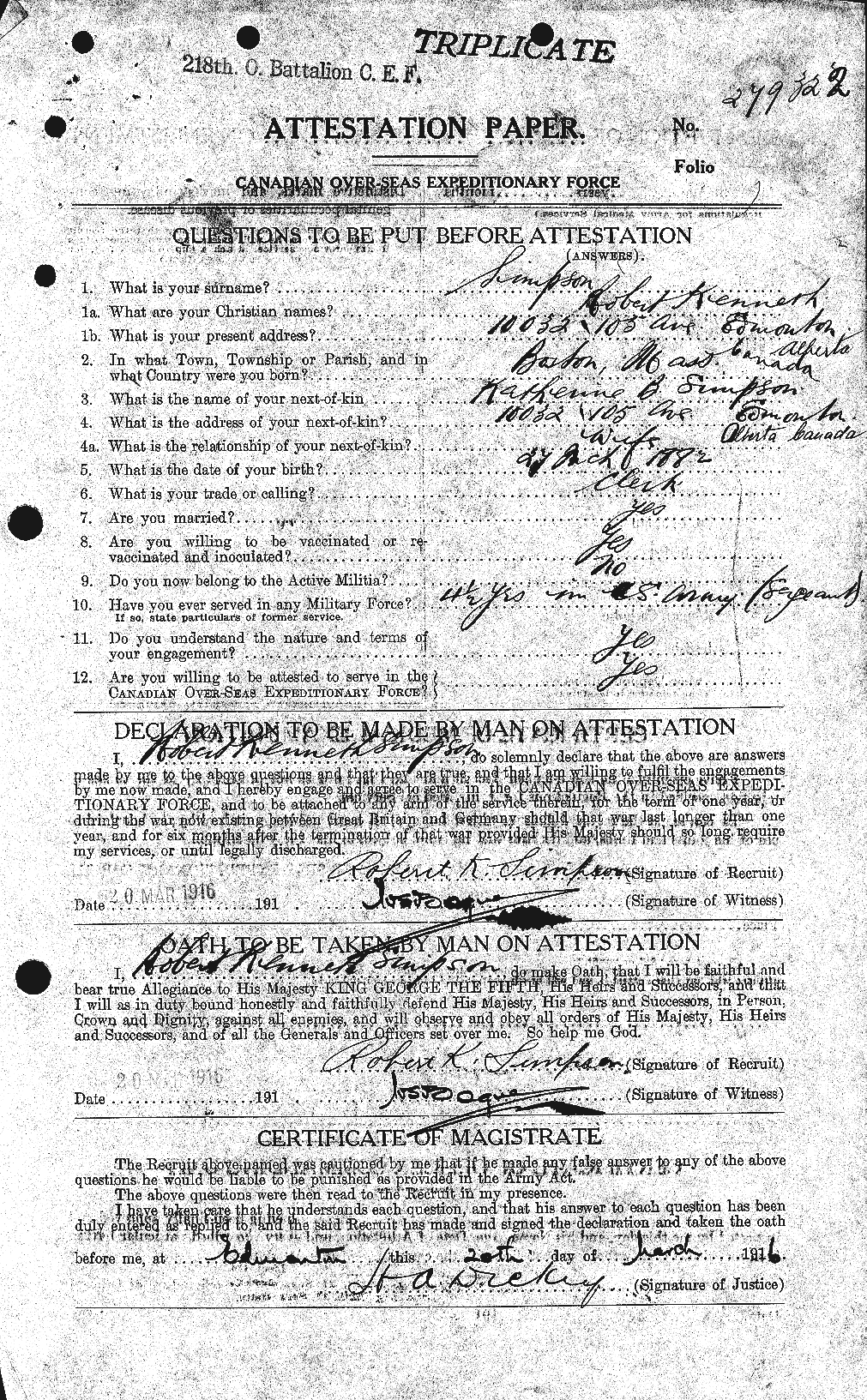 Personnel Records of the First World War - CEF 098625a