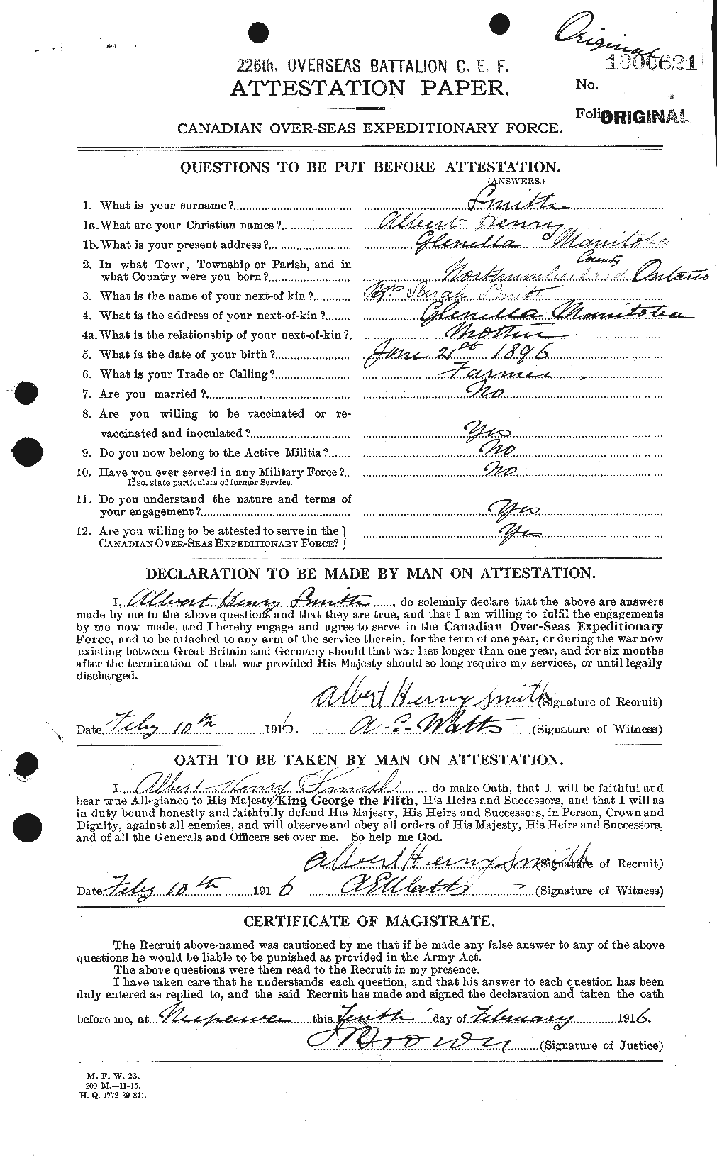 Personnel Records of the First World War - CEF 098748a
