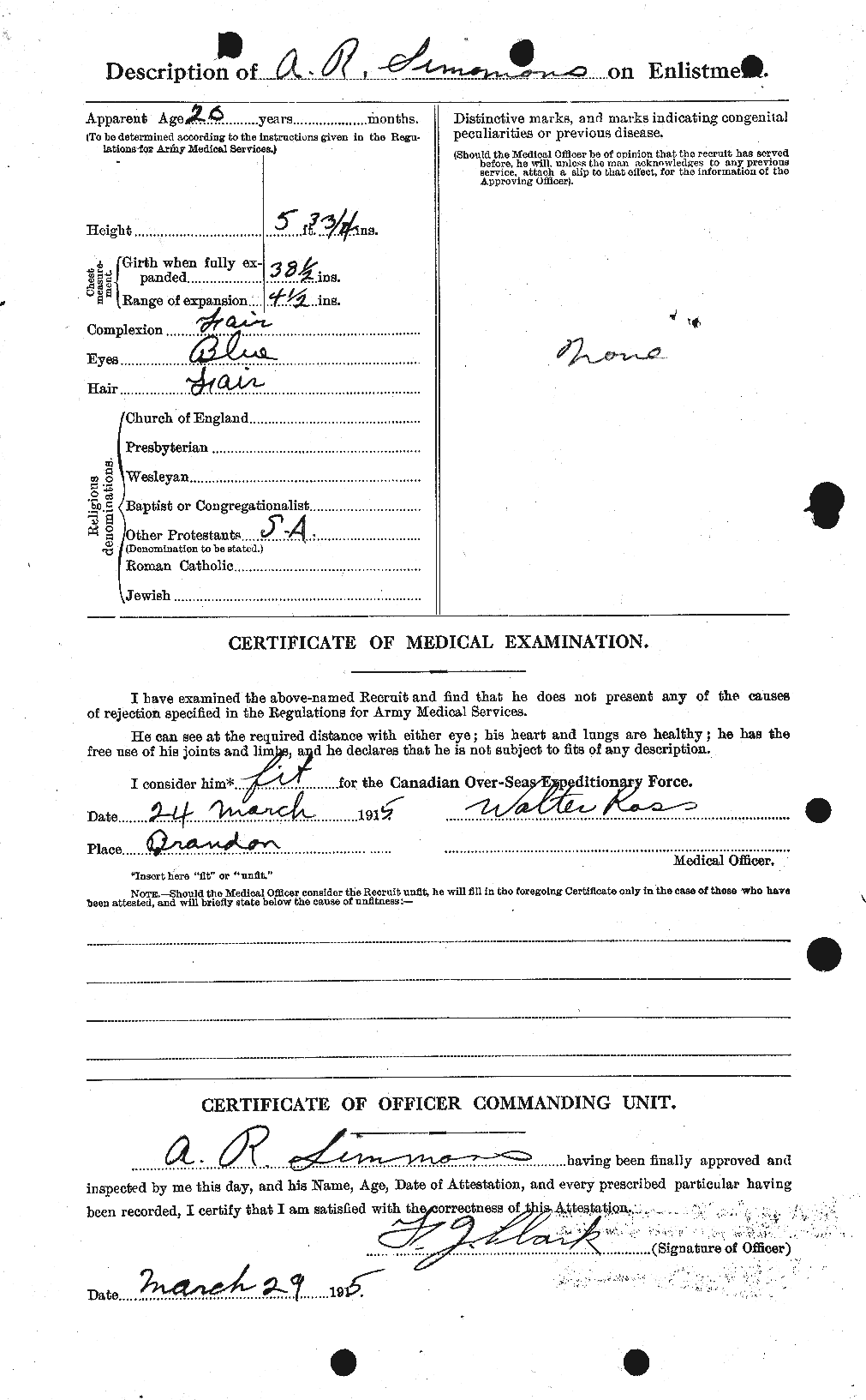 Personnel Records of the First World War - CEF 099161b
