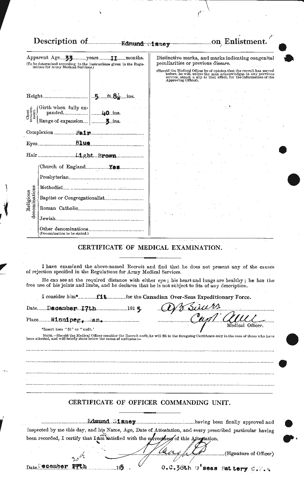 Personnel Records of the First World War - CEF 099554b