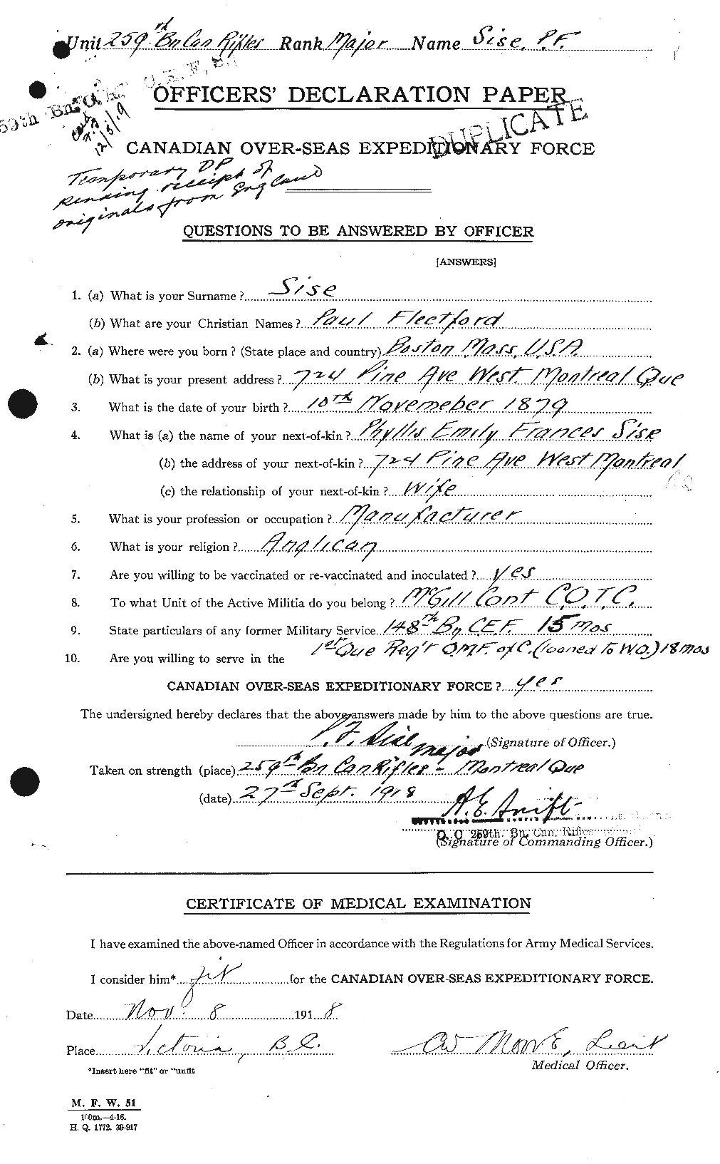 Personnel Records of the First World War - CEF 099565a