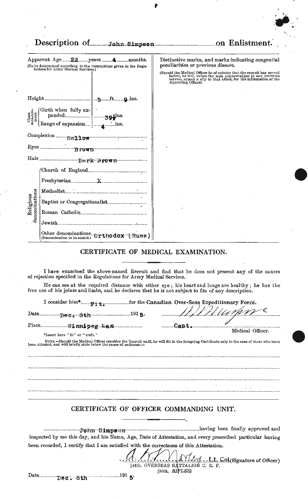 Personnel Records of the First World War - CEF 099598b