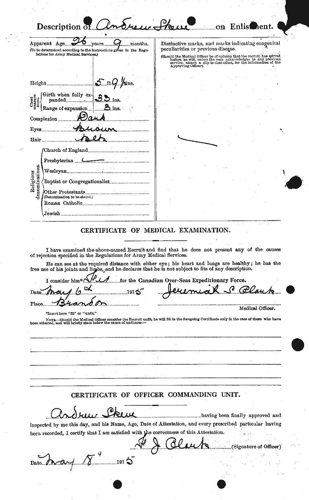 Personnel Records of the First World War - CEF 099762b