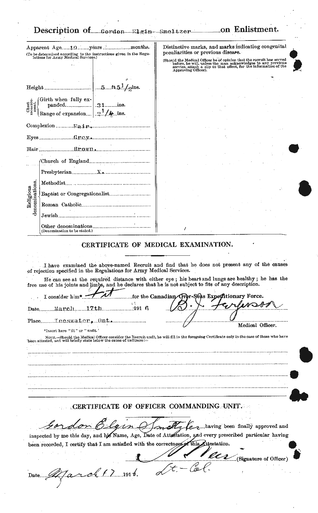 Personnel Records of the First World War - CEF 099818b