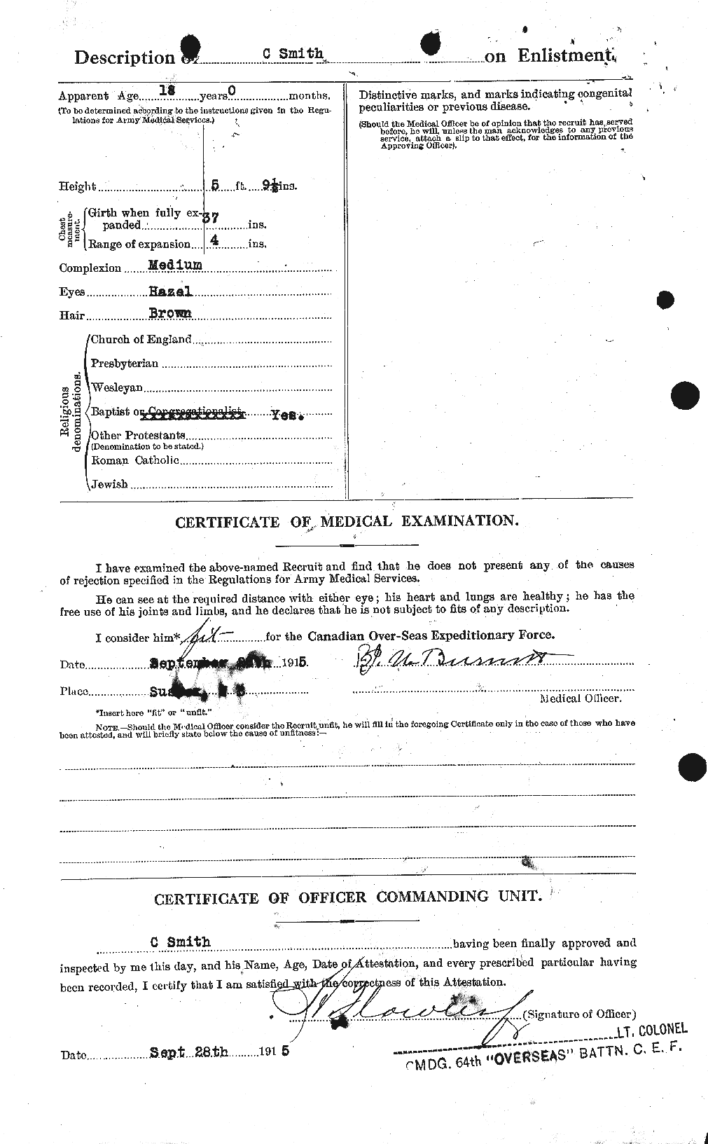 Personnel Records of the First World War - CEF 100316b
