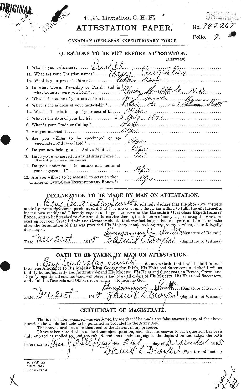 Personnel Records of the First World War - CEF 101171a