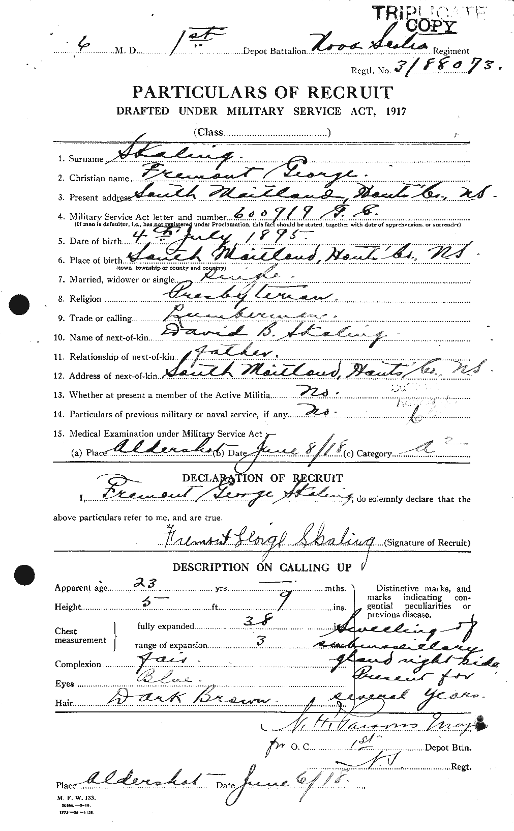 Personnel Records of the First World War - CEF 101292a