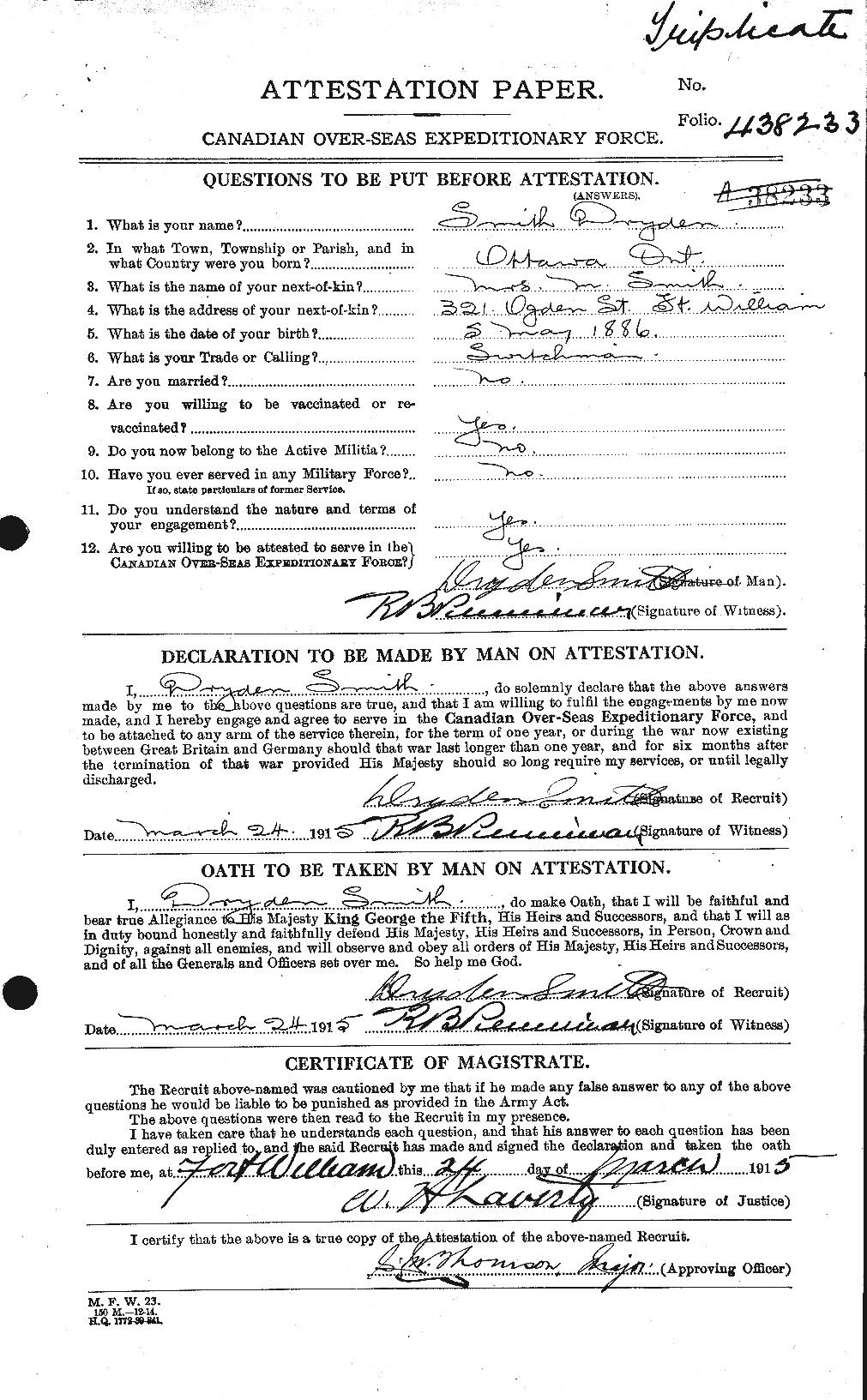 Personnel Records of the First World War - CEF 101745a