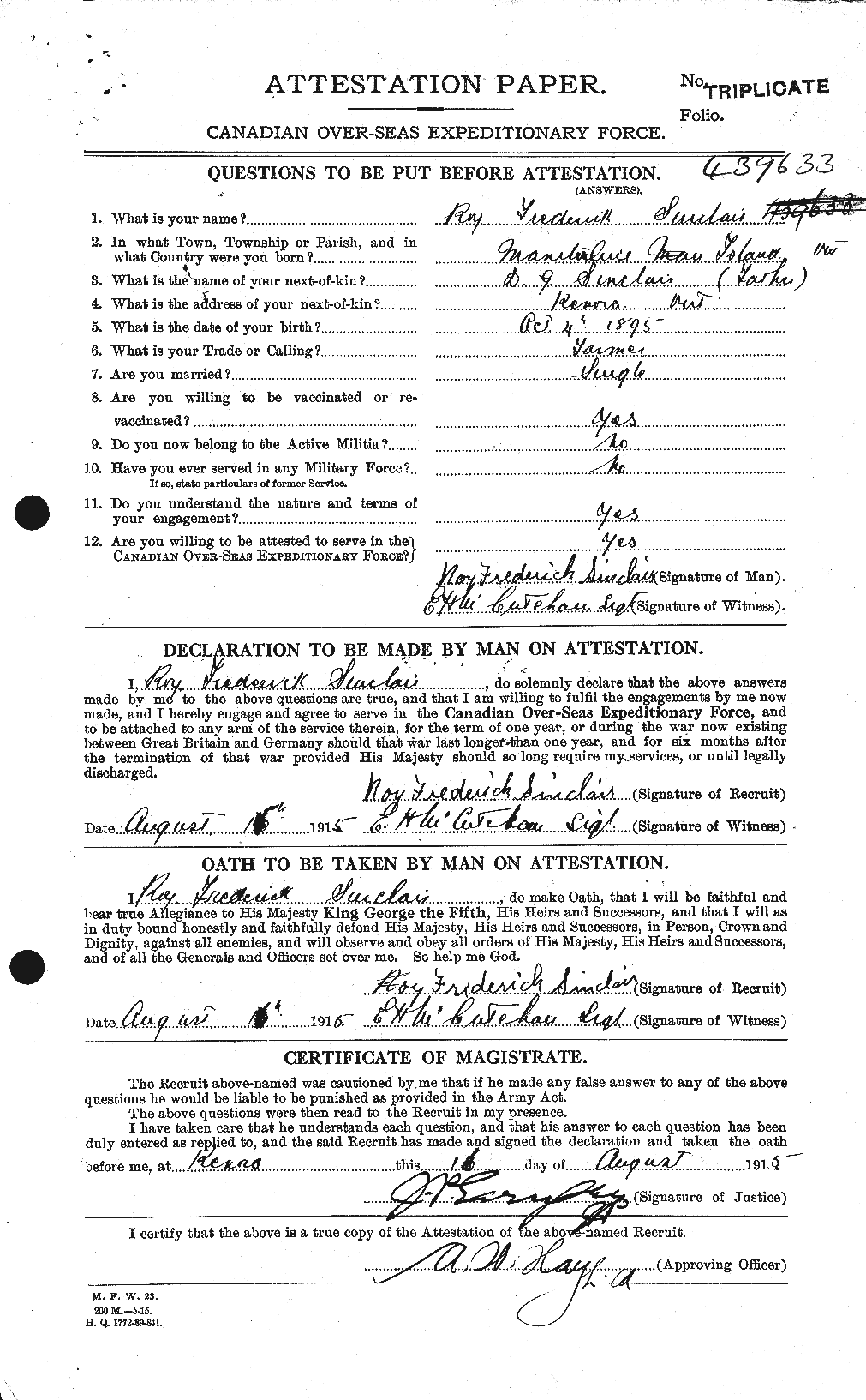 Personnel Records of the First World War - CEF 101910a