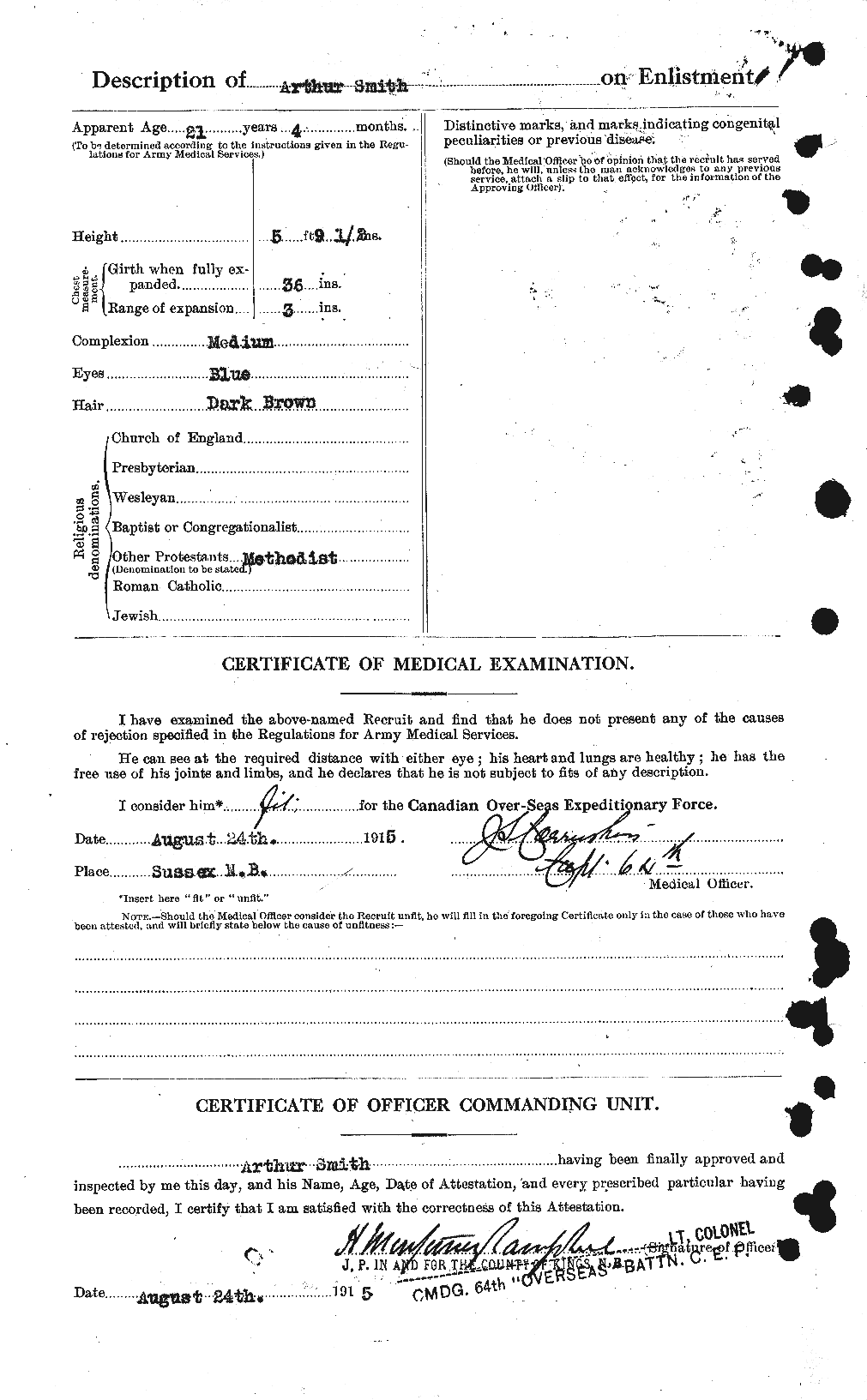 Personnel Records of the First World War - CEF 101970b