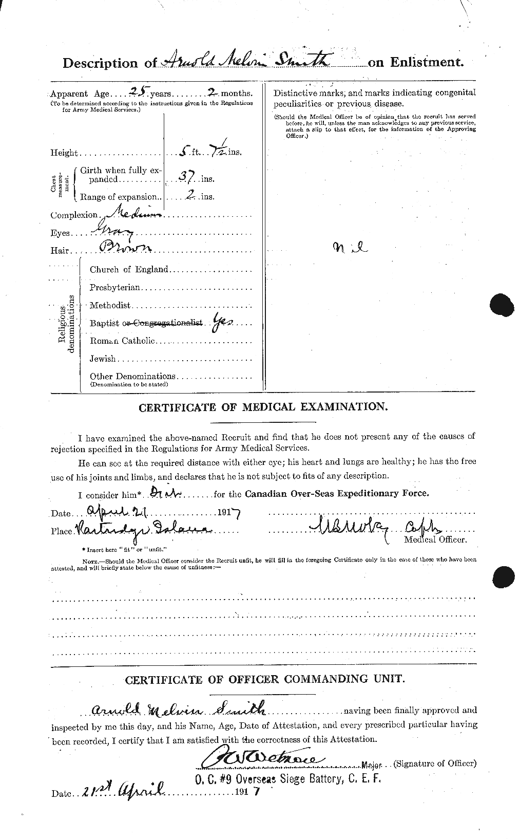 Dossiers du Personnel de la Première Guerre mondiale - CEC 102193b