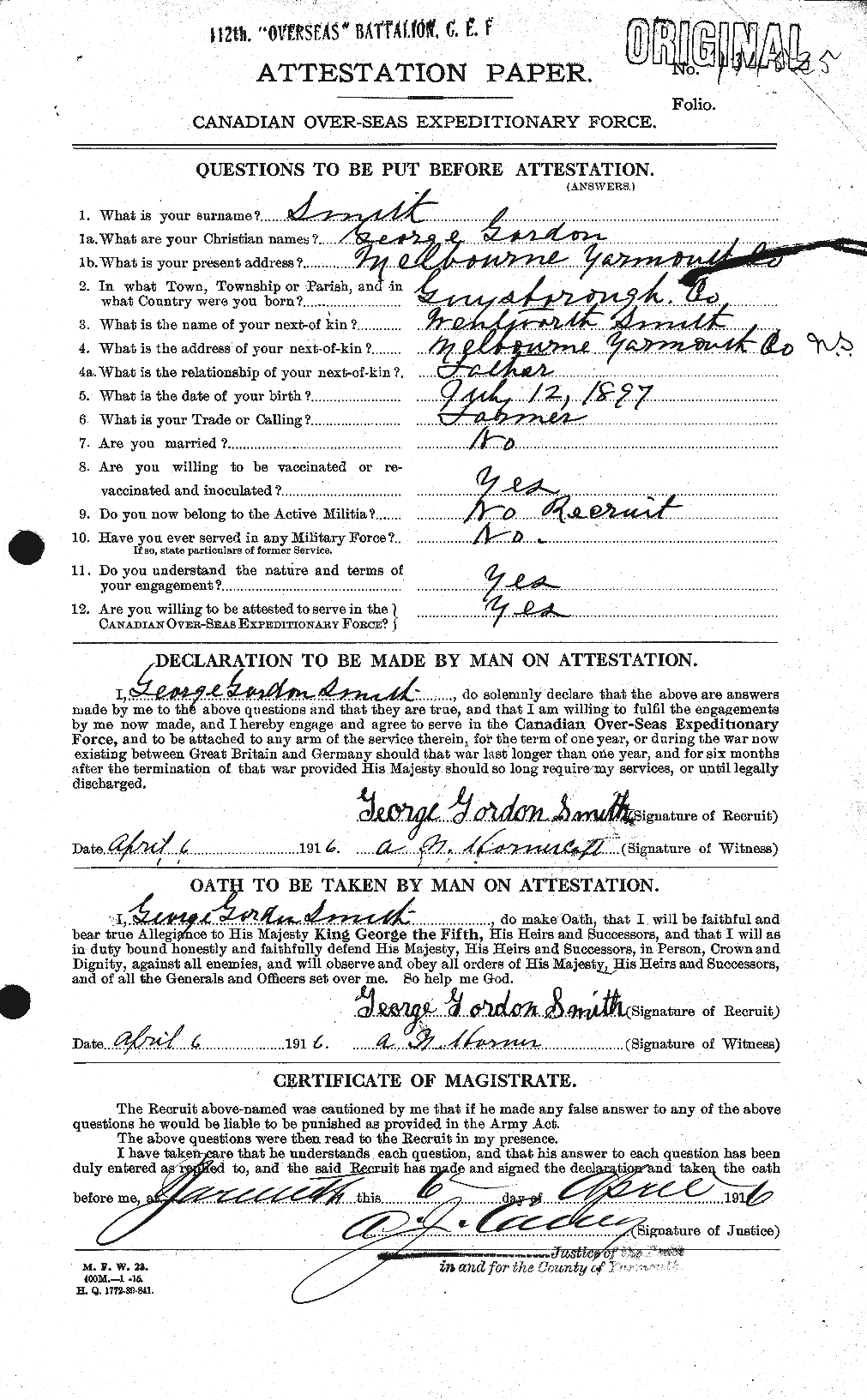 Personnel Records of the First World War - CEF 102363a