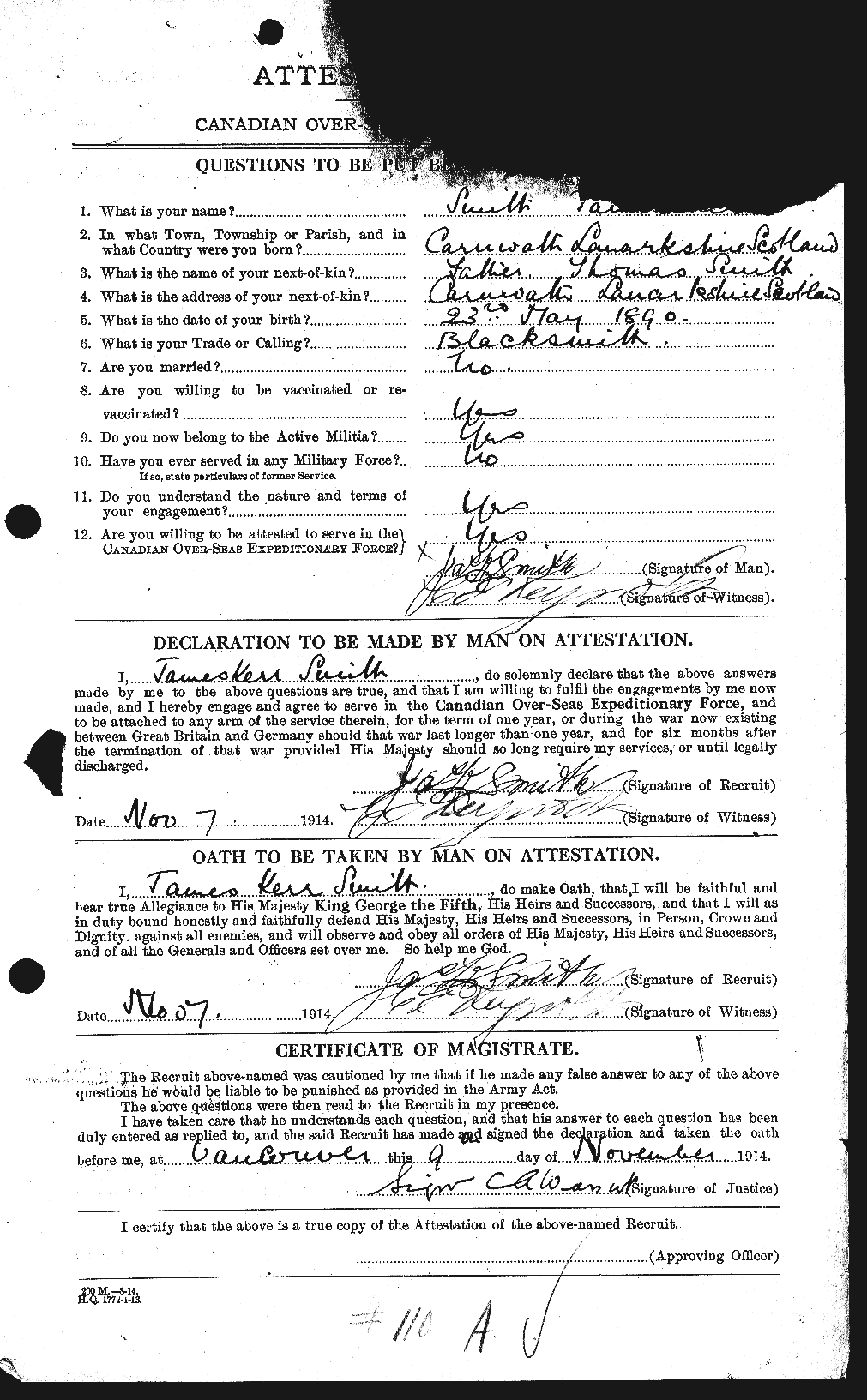 Personnel Records of the First World War - CEF 102565a