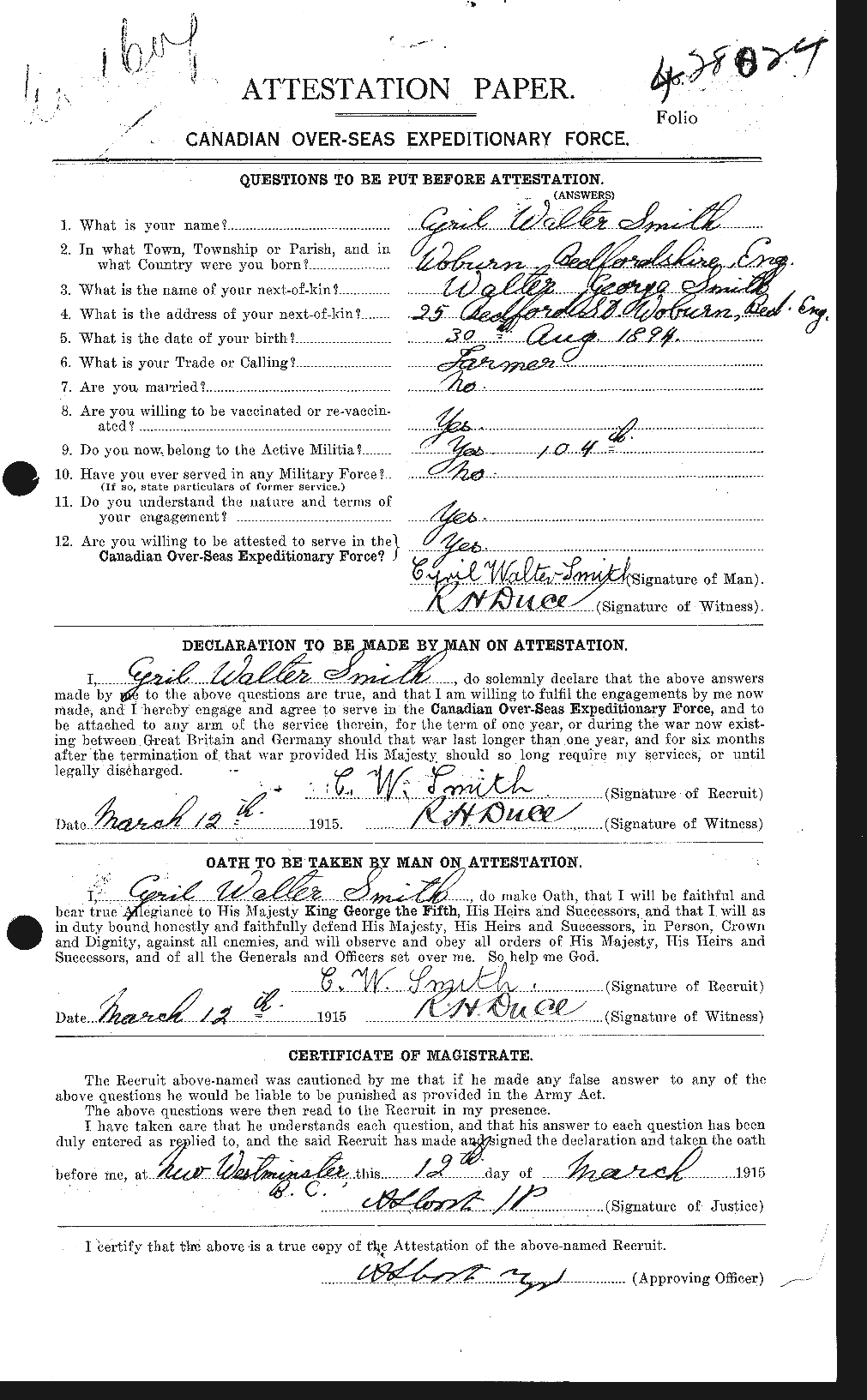 Personnel Records of the First World War - CEF 102678a