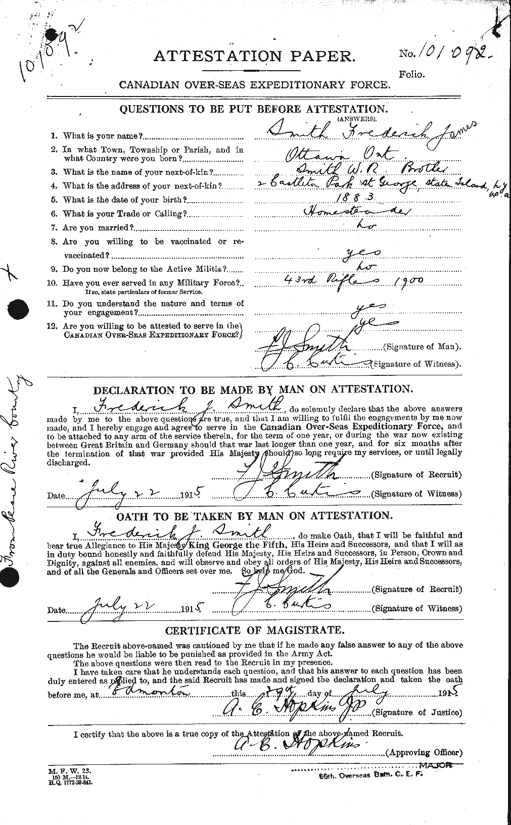 Personnel Records of the First World War - CEF 103687a
