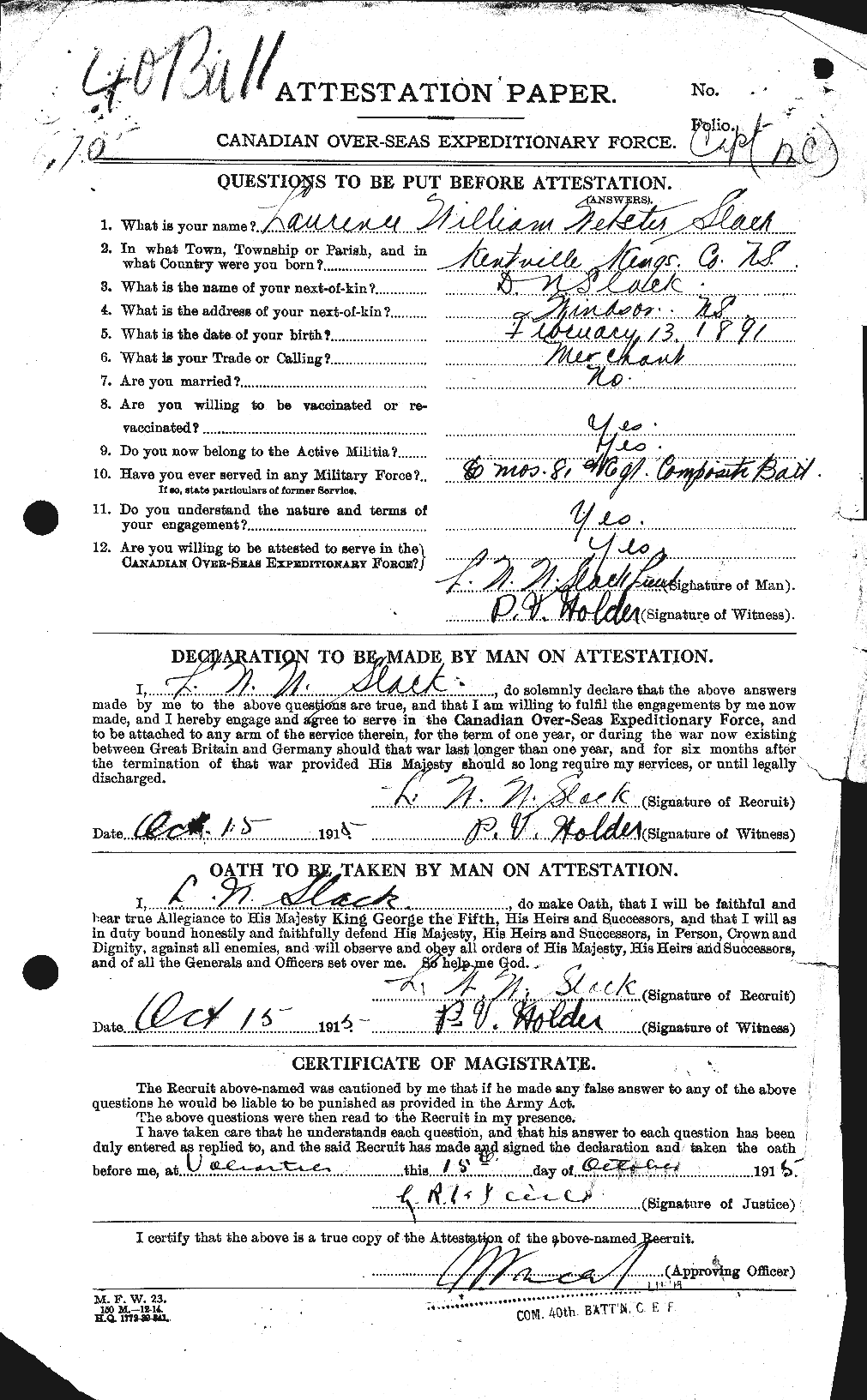Personnel Records of the First World War - CEF 104127a
