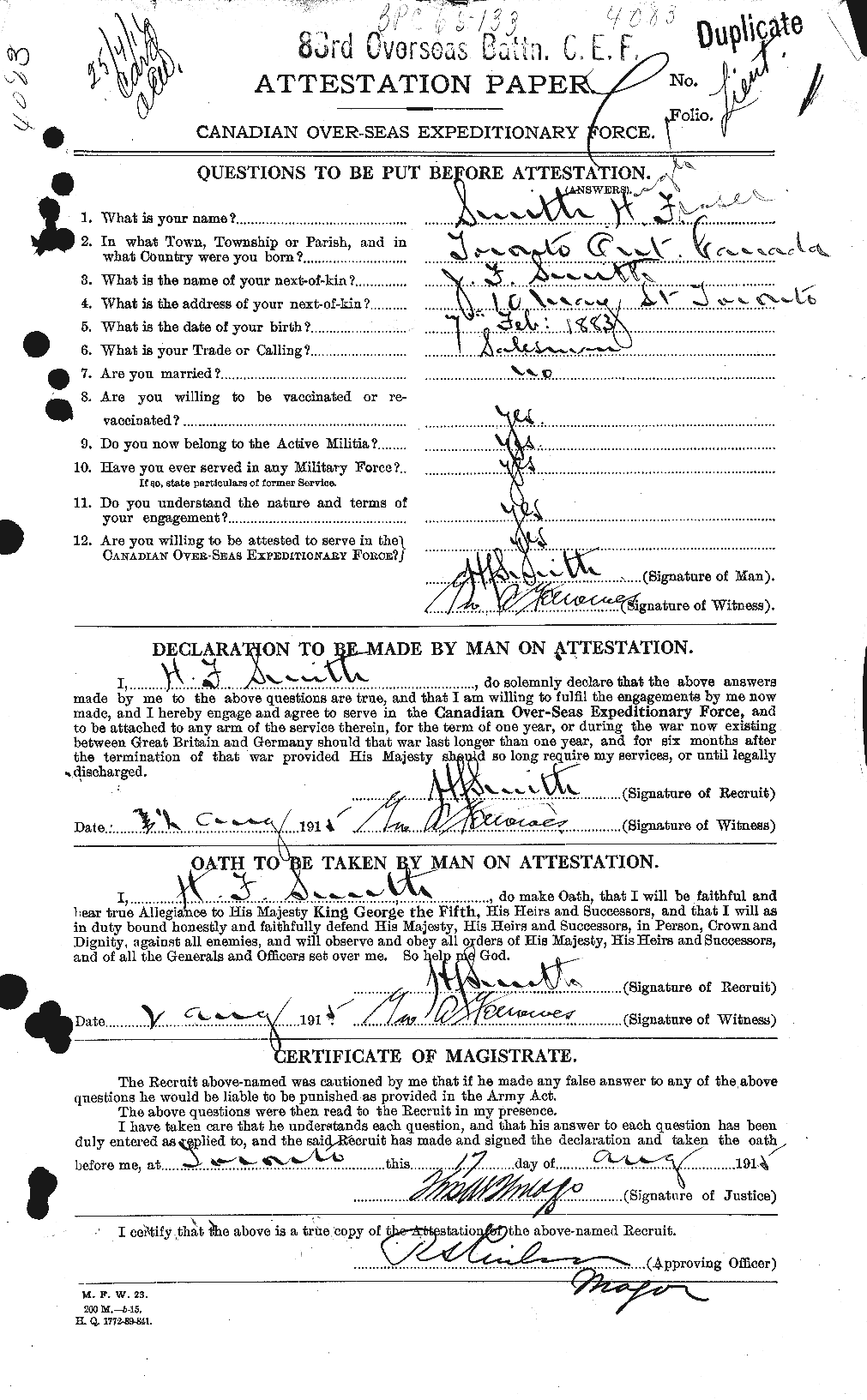 Personnel Records of the First World War - CEF 104245a