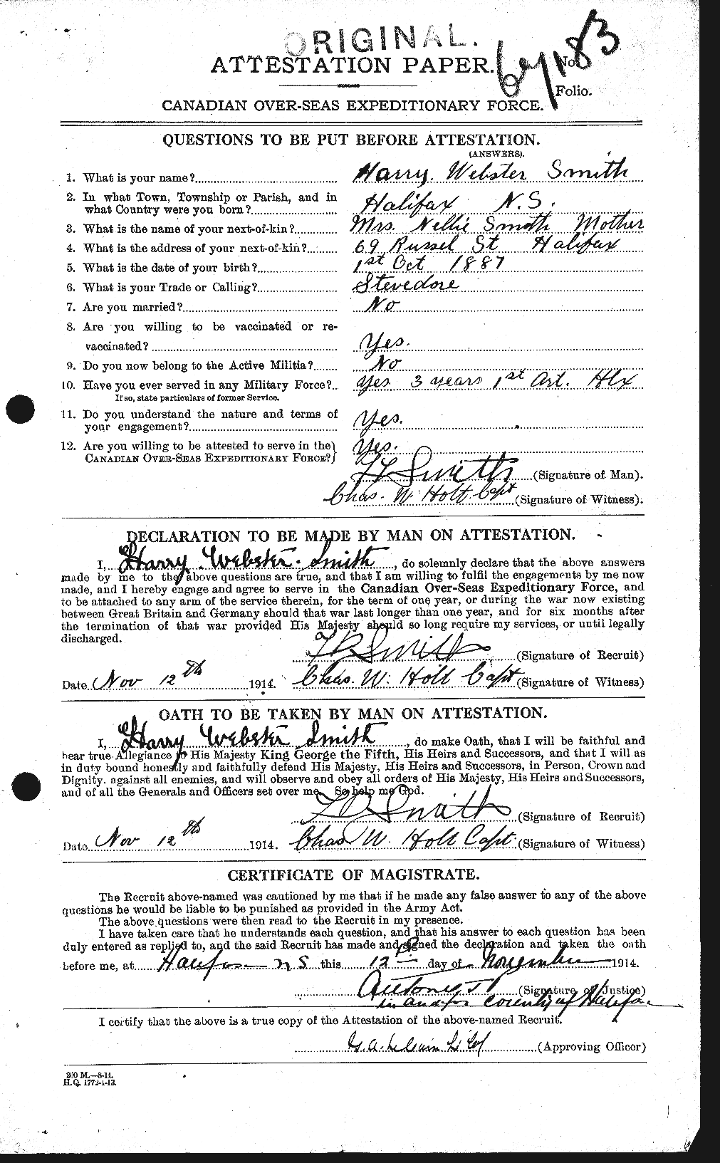 Personnel Records of the First World War - CEF 105366a