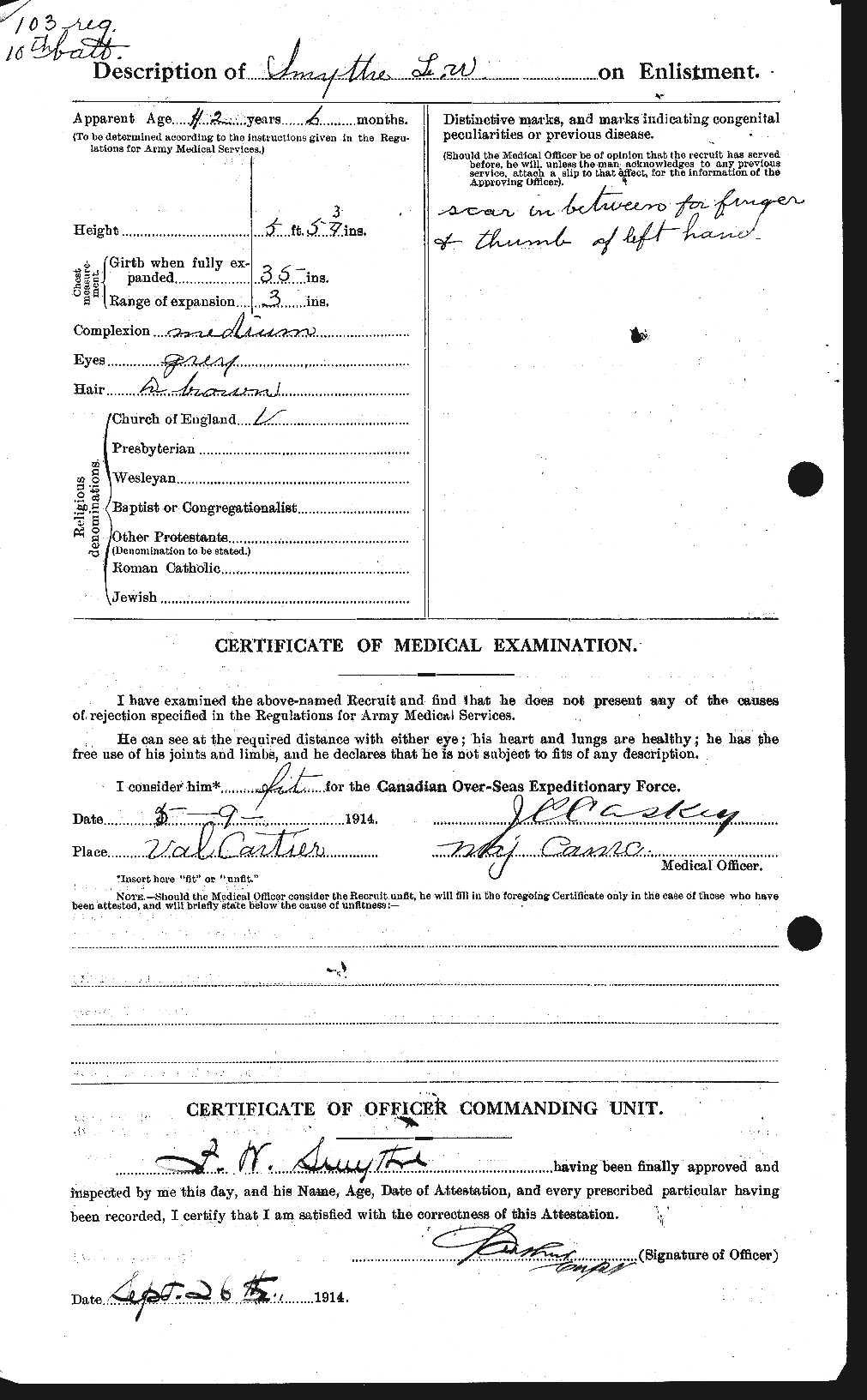 Personnel Records of the First World War - CEF 105567b