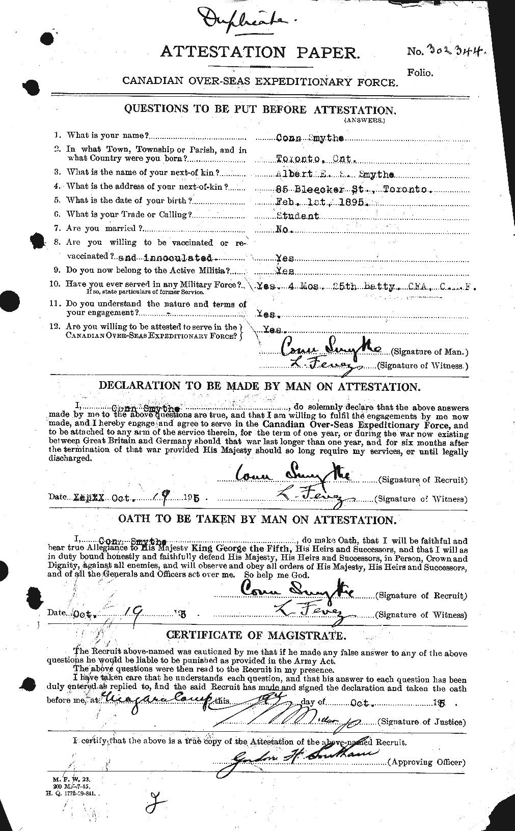 Personnel Records of the First World War - CEF 105864a