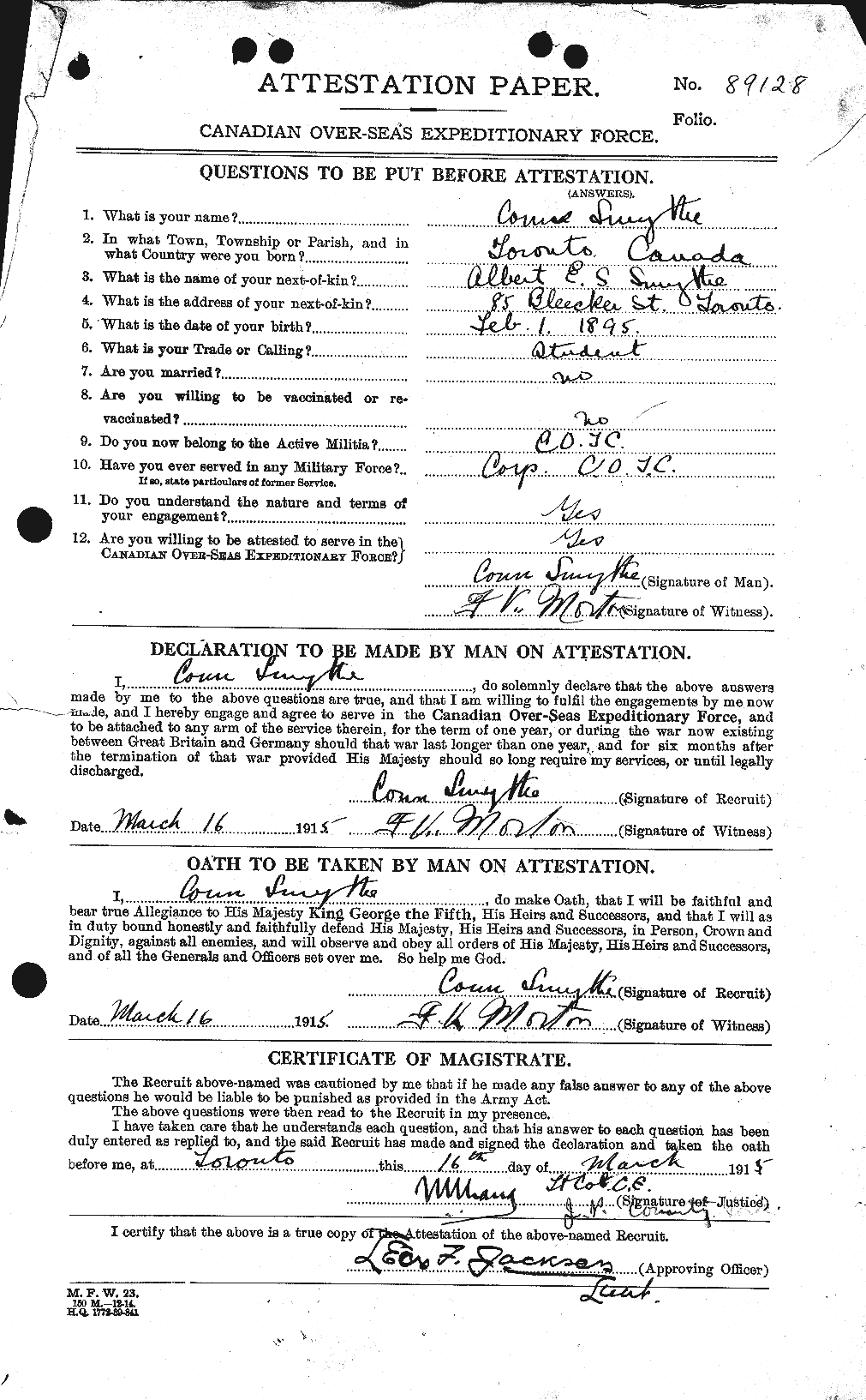 Personnel Records of the First World War - CEF 105865a