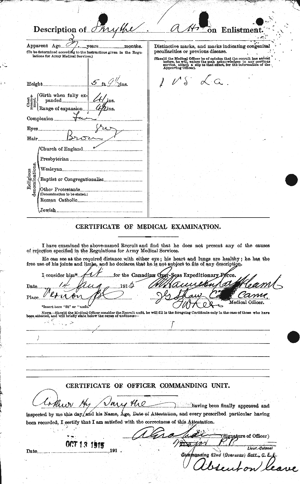 Personnel Records of the First World War - CEF 105871b
