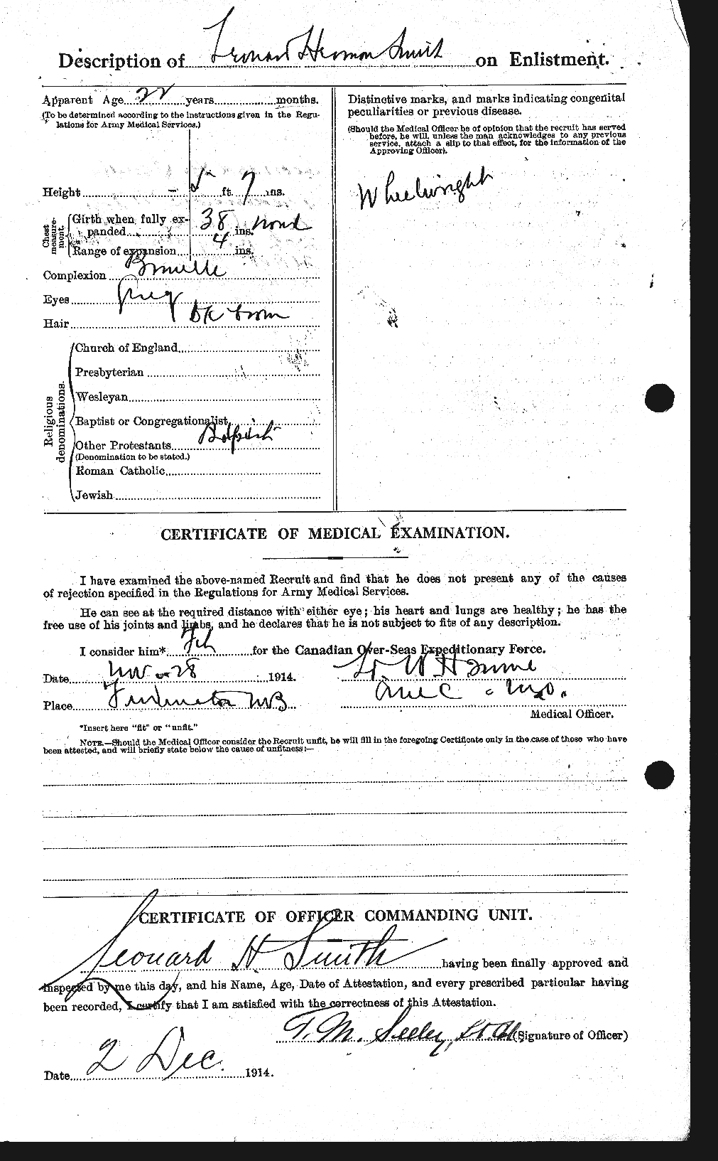 Personnel Records of the First World War - CEF 106163b