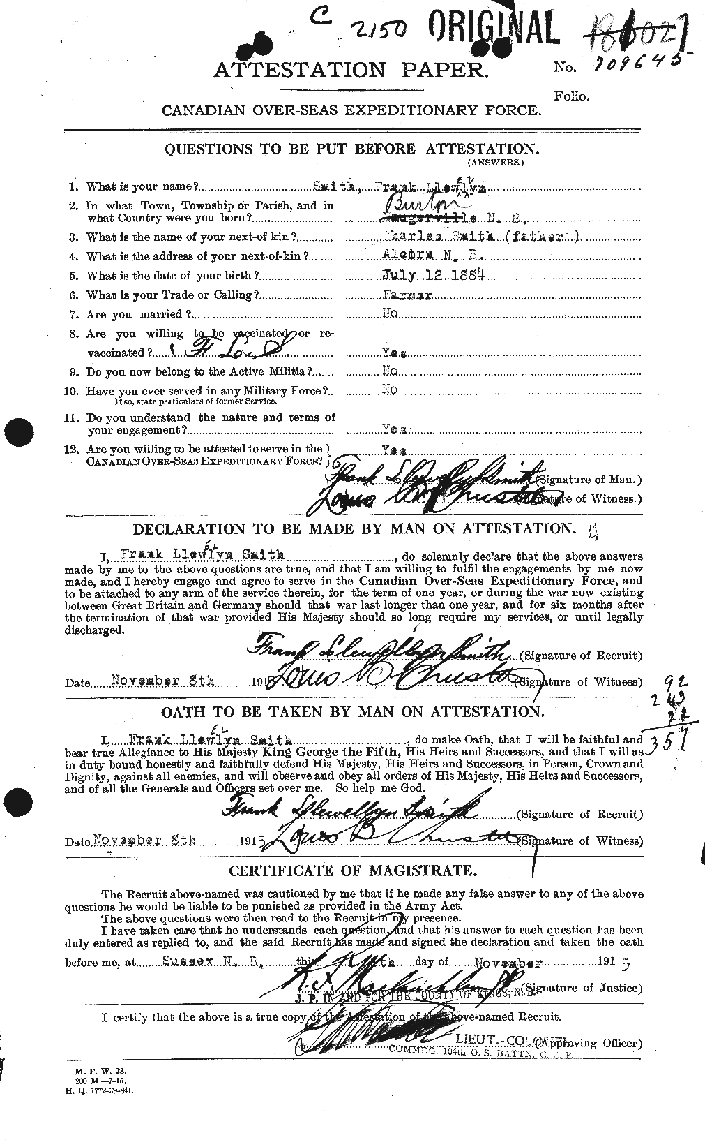 Personnel Records of the First World War - CEF 106581a