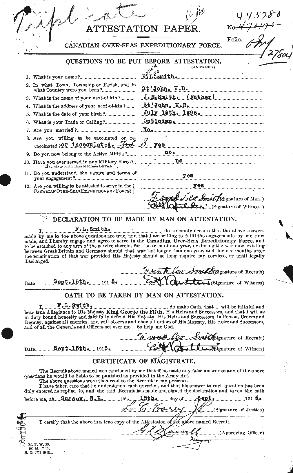 Personnel Records of the First World War - CEF 106586a