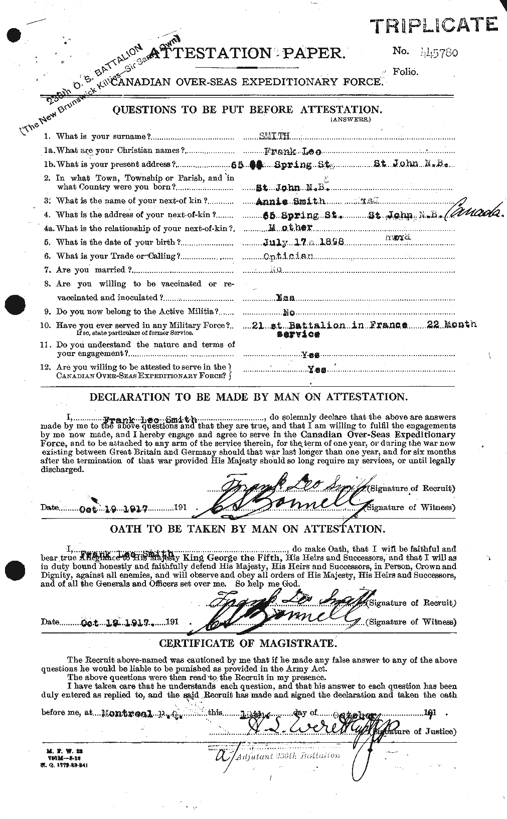 Personnel Records of the First World War - CEF 106587a
