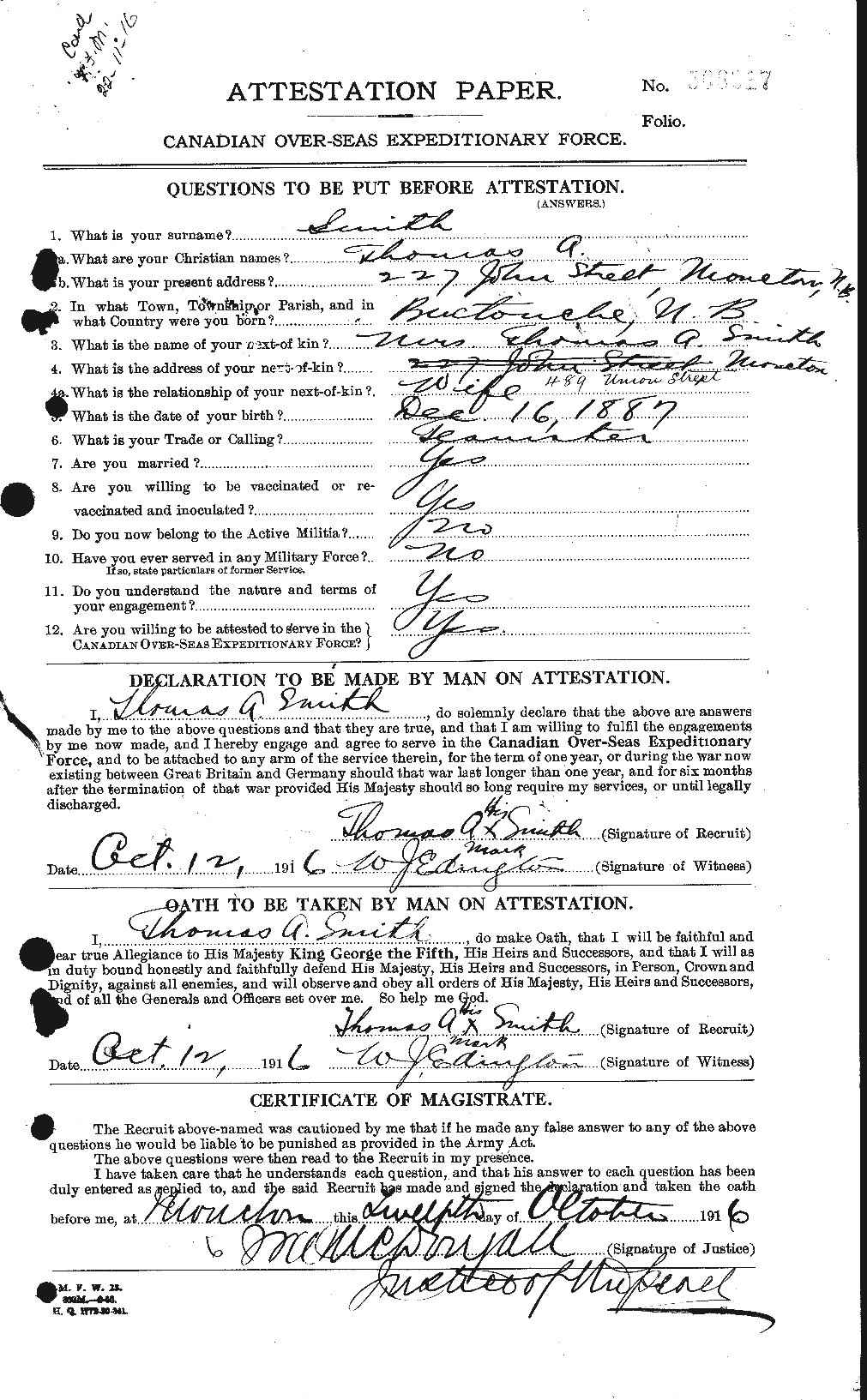 Personnel Records of the First World War - CEF 106675a