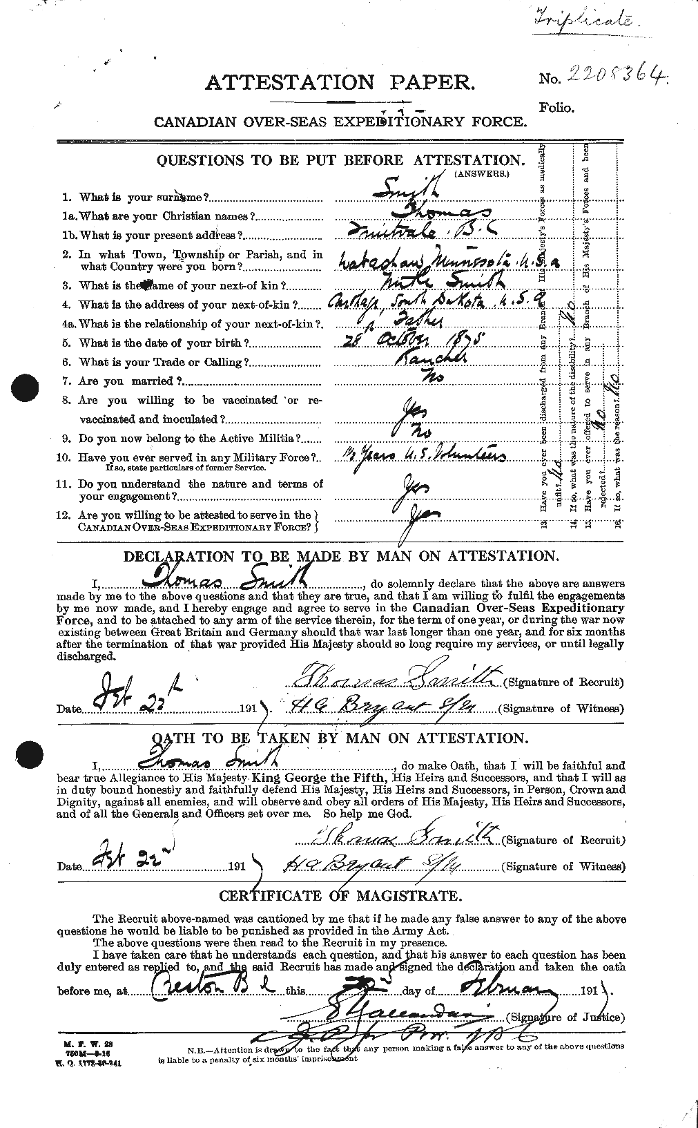 Personnel Records of the First World War - CEF 106678a