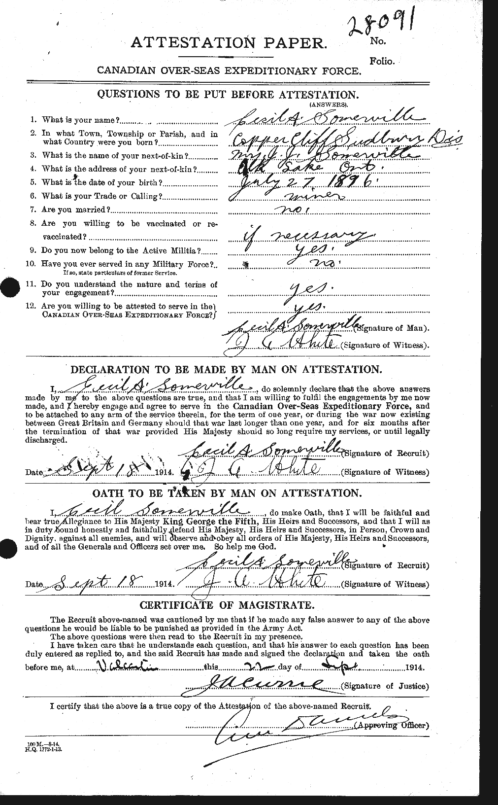 Personnel Records of the First World War - CEF 106924a