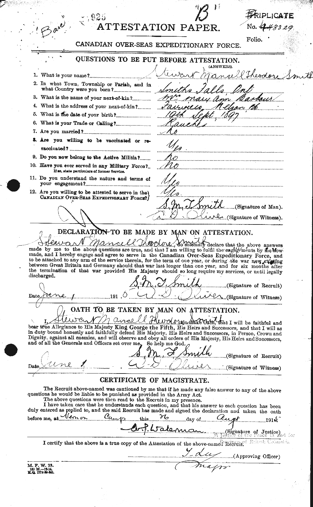 Personnel Records of the First World War - CEF 107355a