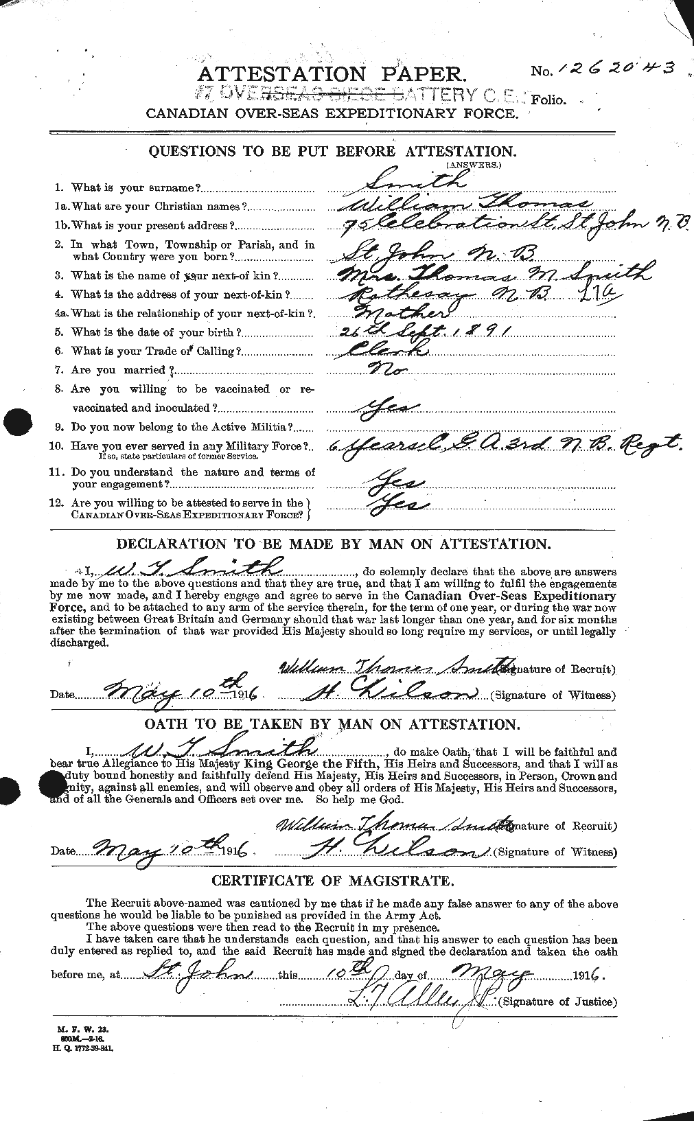 Personnel Records of the First World War - CEF 107746a
