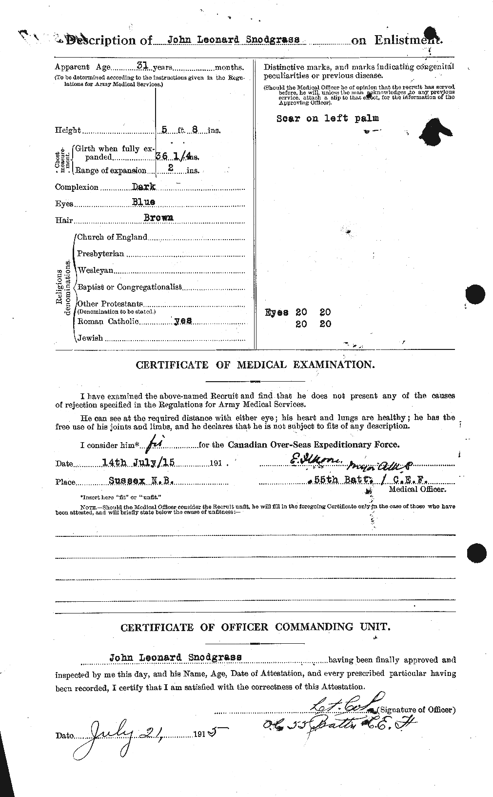 Personnel Records of the First World War - CEF 109437b
