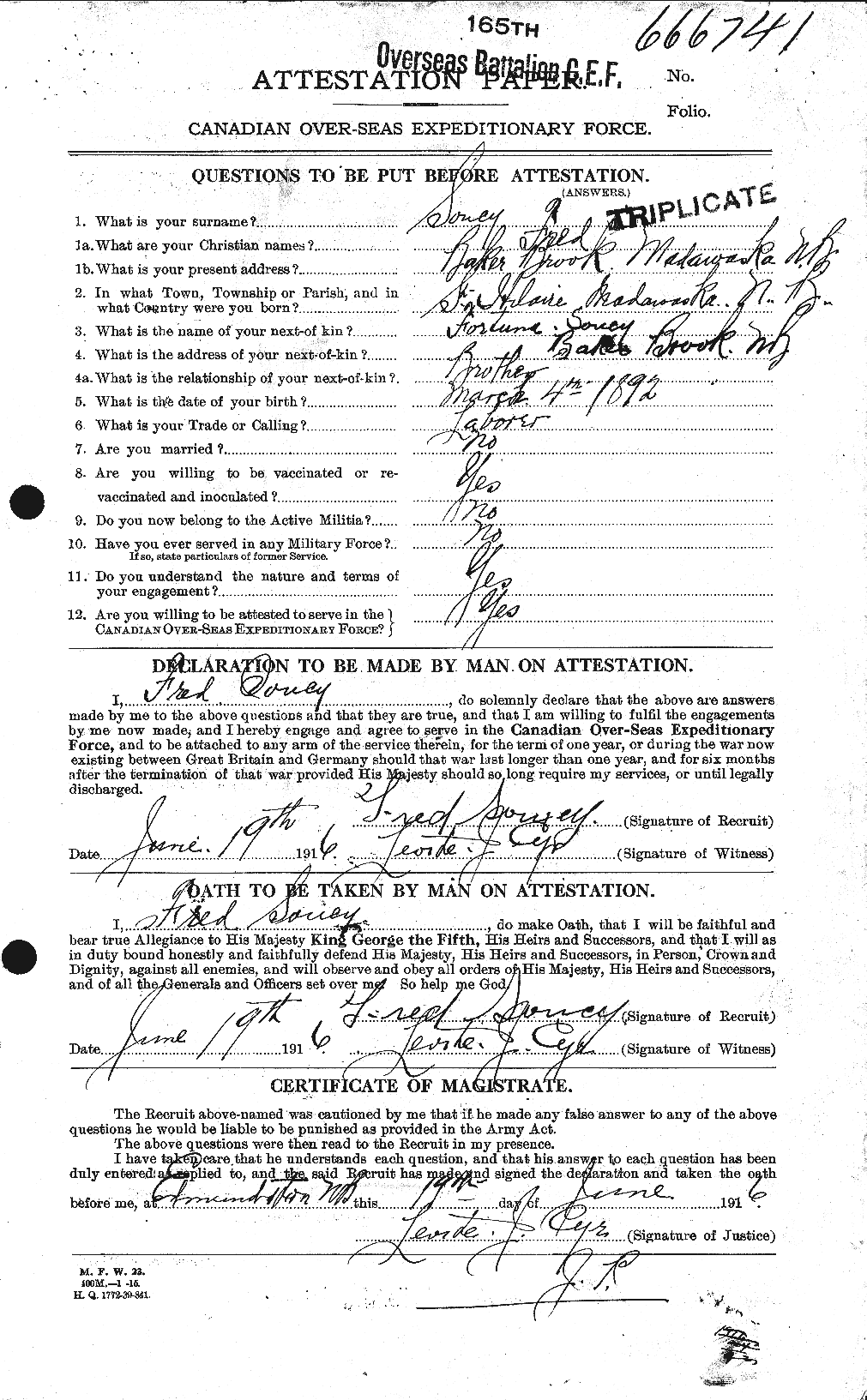 Personnel Records of the First World War - CEF 109566a