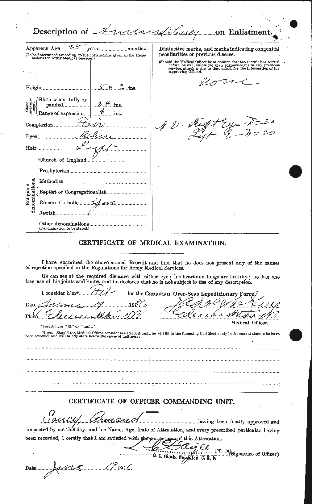 Dossiers du Personnel de la Première Guerre mondiale - CEC 109576b
