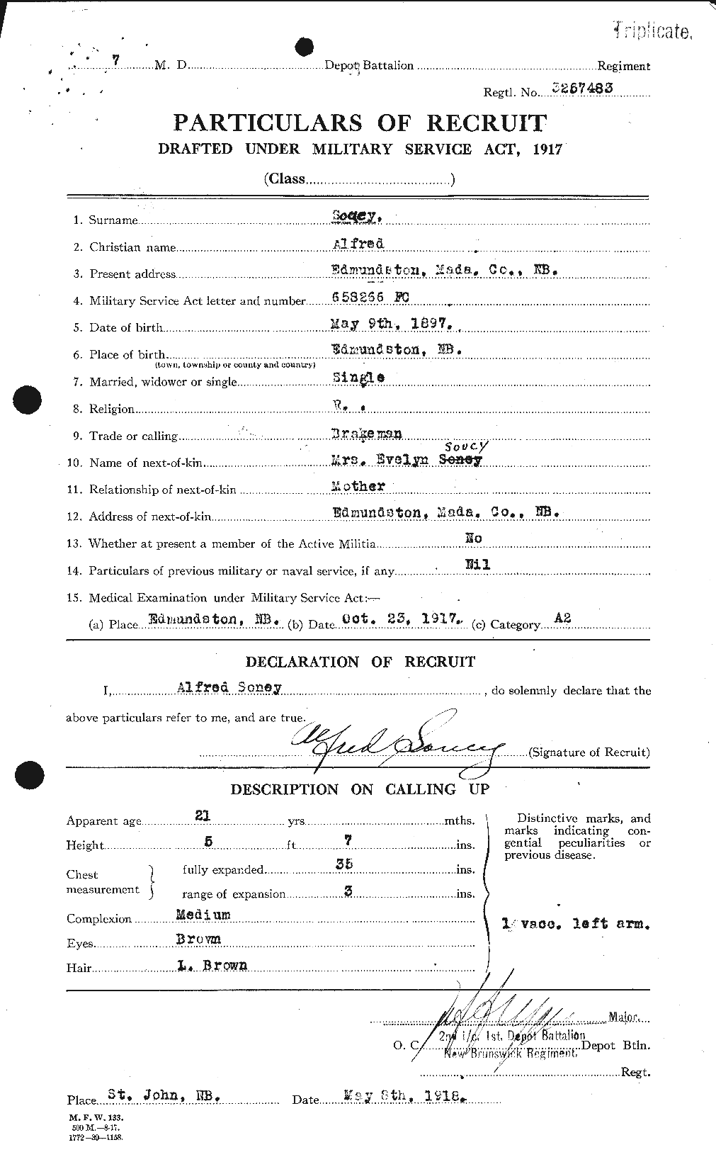 Personnel Records of the First World War - CEF 109583a