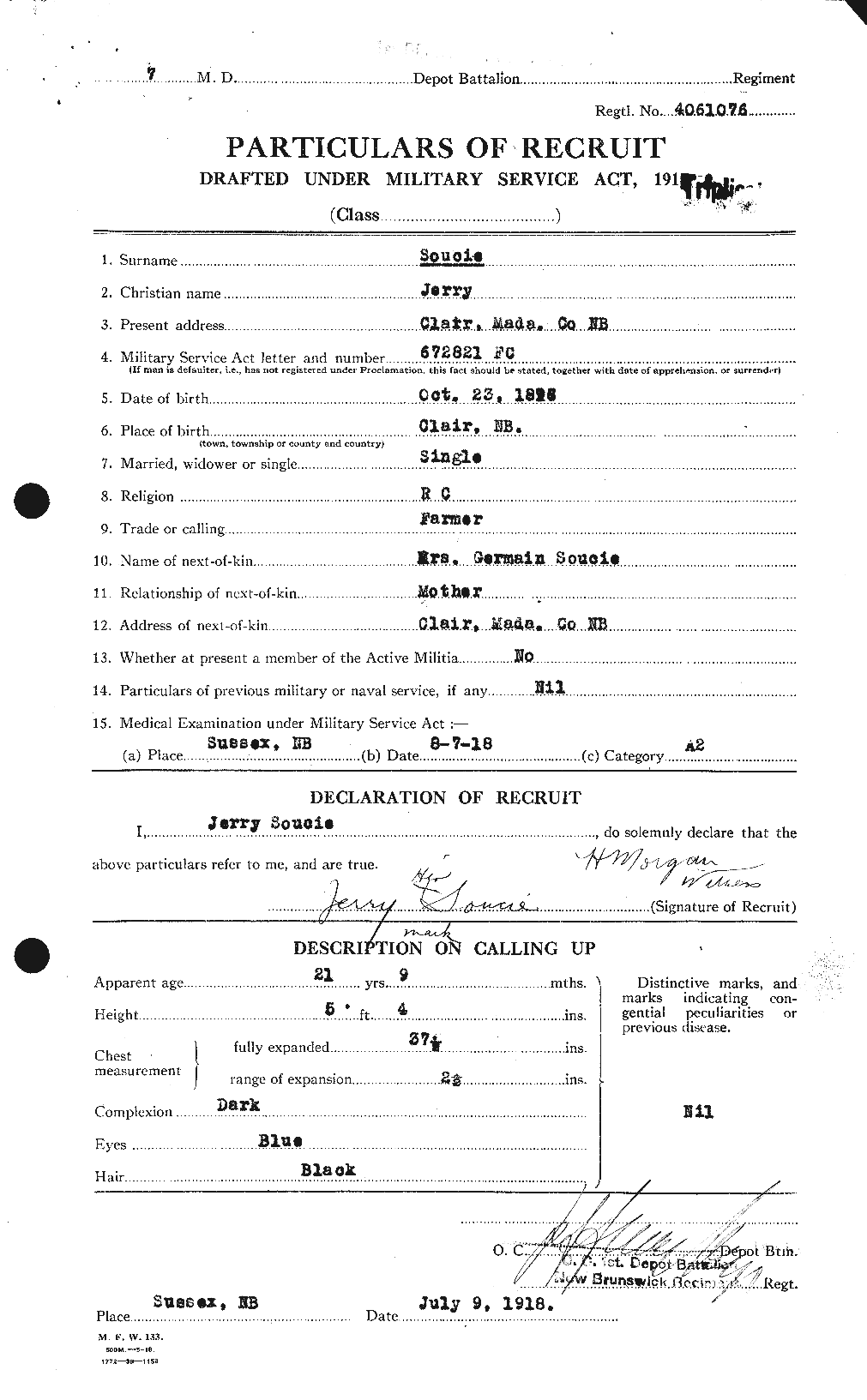Personnel Records of the First World War - CEF 109597a