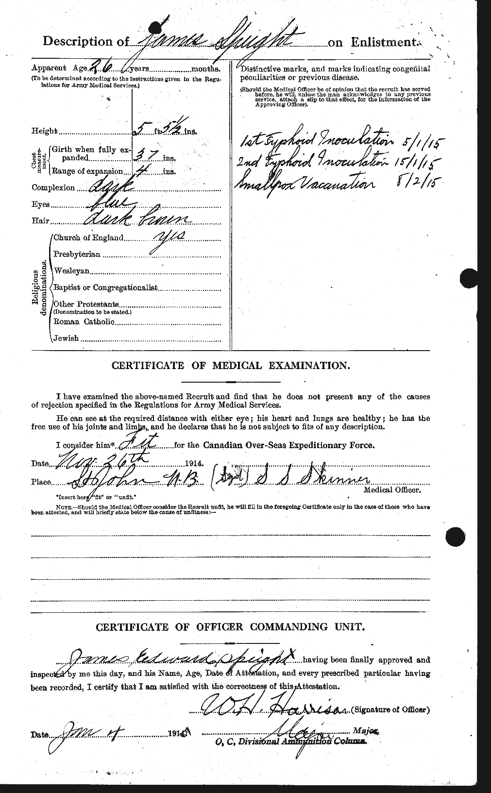 Dossiers du Personnel de la Première Guerre mondiale - CEC 110069b