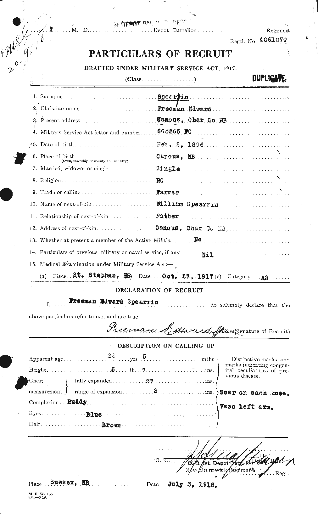 Personnel Records of the First World War - CEF 110697a