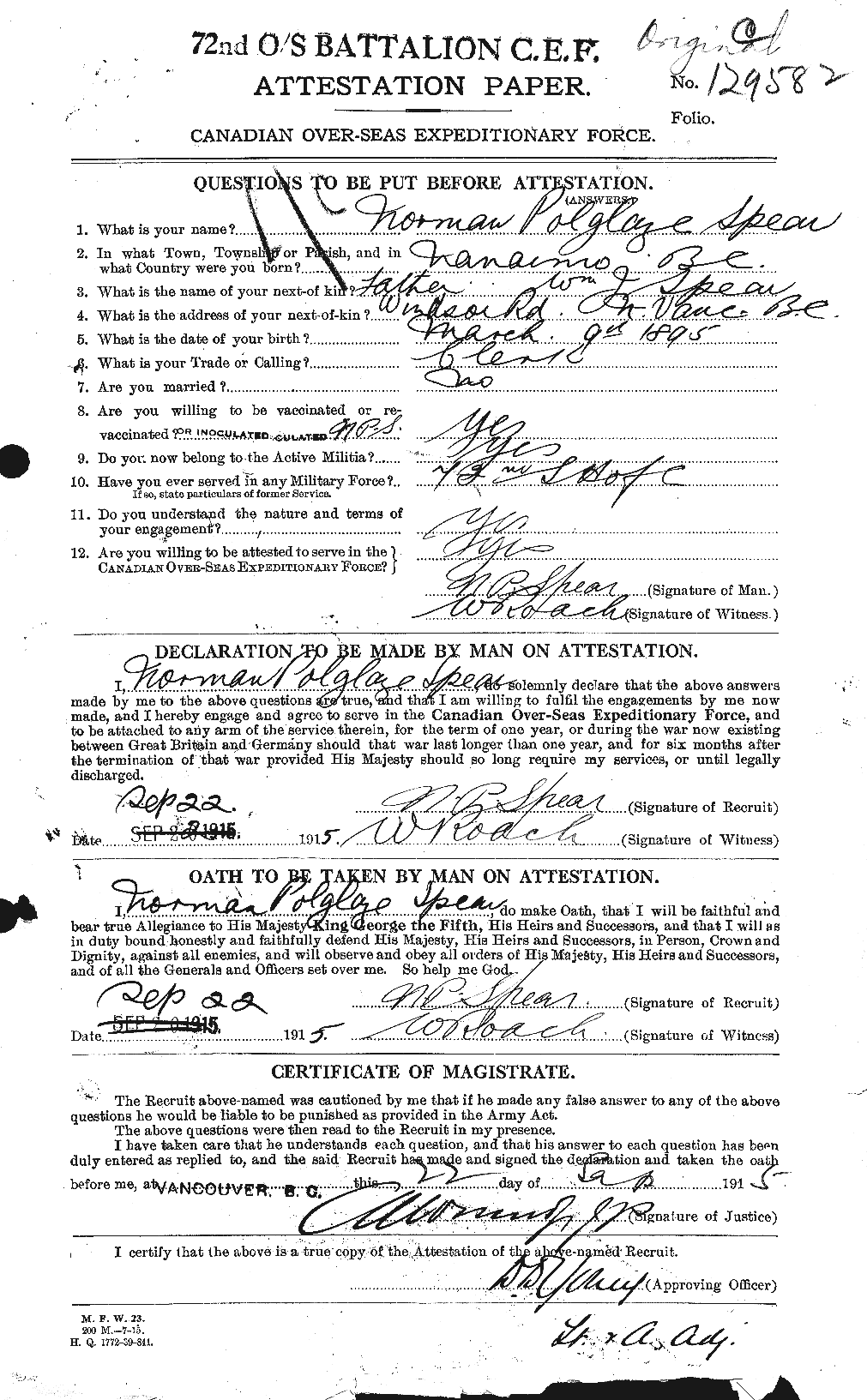 Personnel Records of the First World War - CEF 110829a