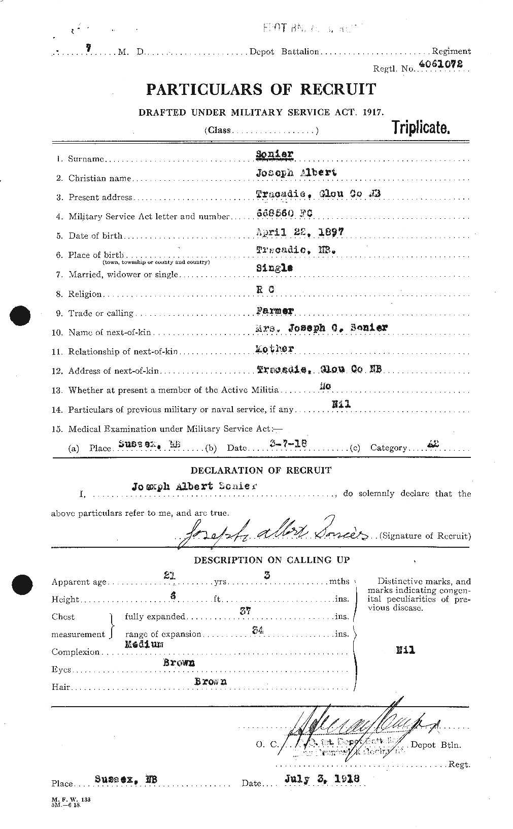 Personnel Records of the First World War - CEF 111036a