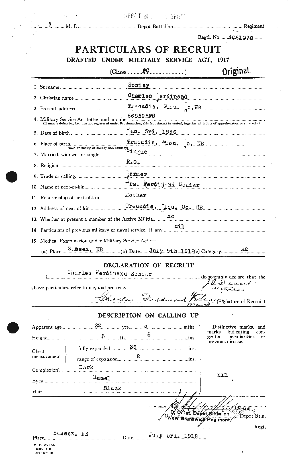 Personnel Records of the First World War - CEF 111041a
